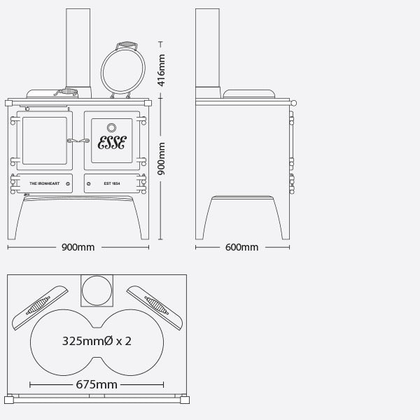 ESSE Ironheart ECO Wood burning Cooking Stove Cooker