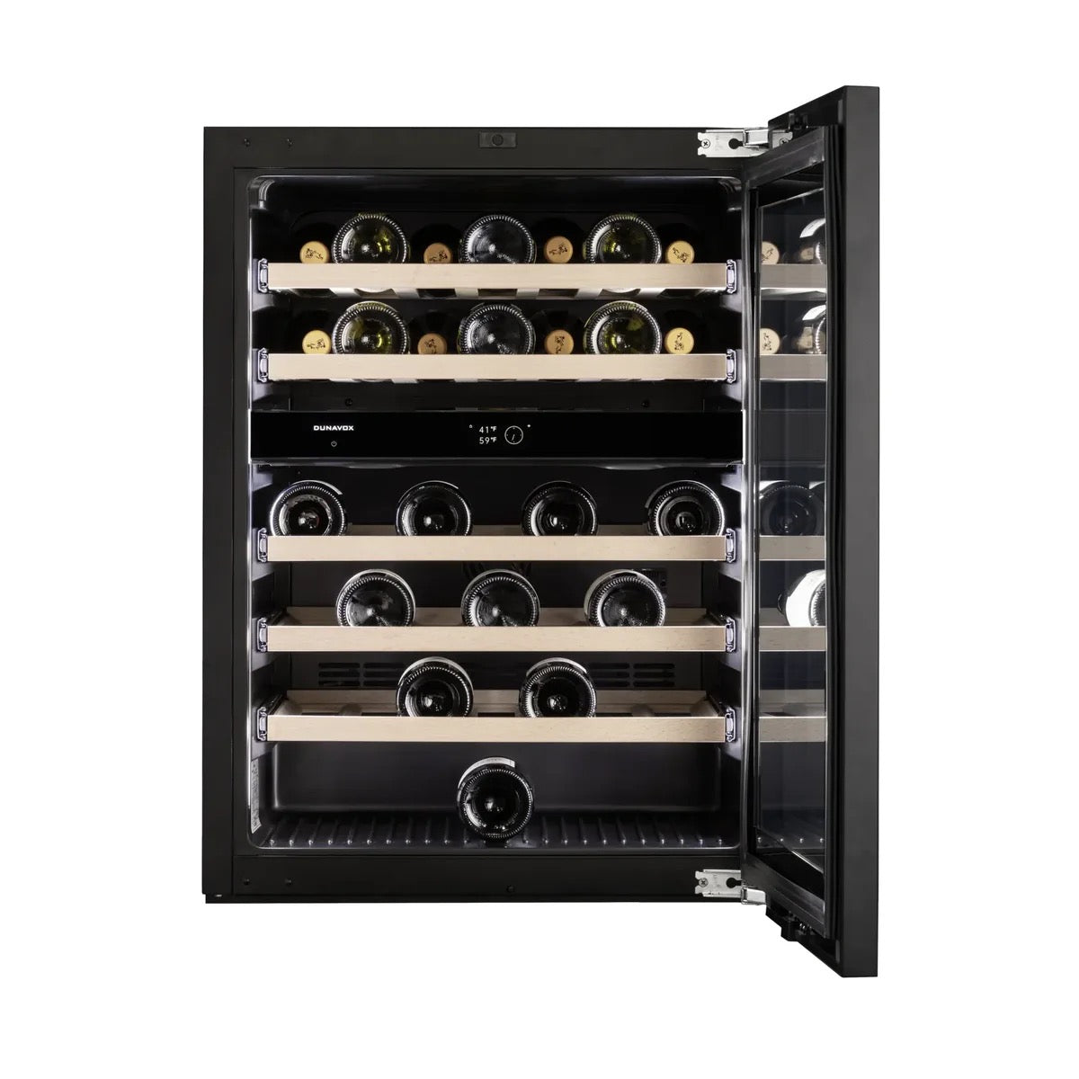 Dunavox FLOW-41 - 600mm Dual Zone - 41 Bottle - Panel Ready - Built In Wine Cooler - DAUF-41.146DOP.TO 88cm height