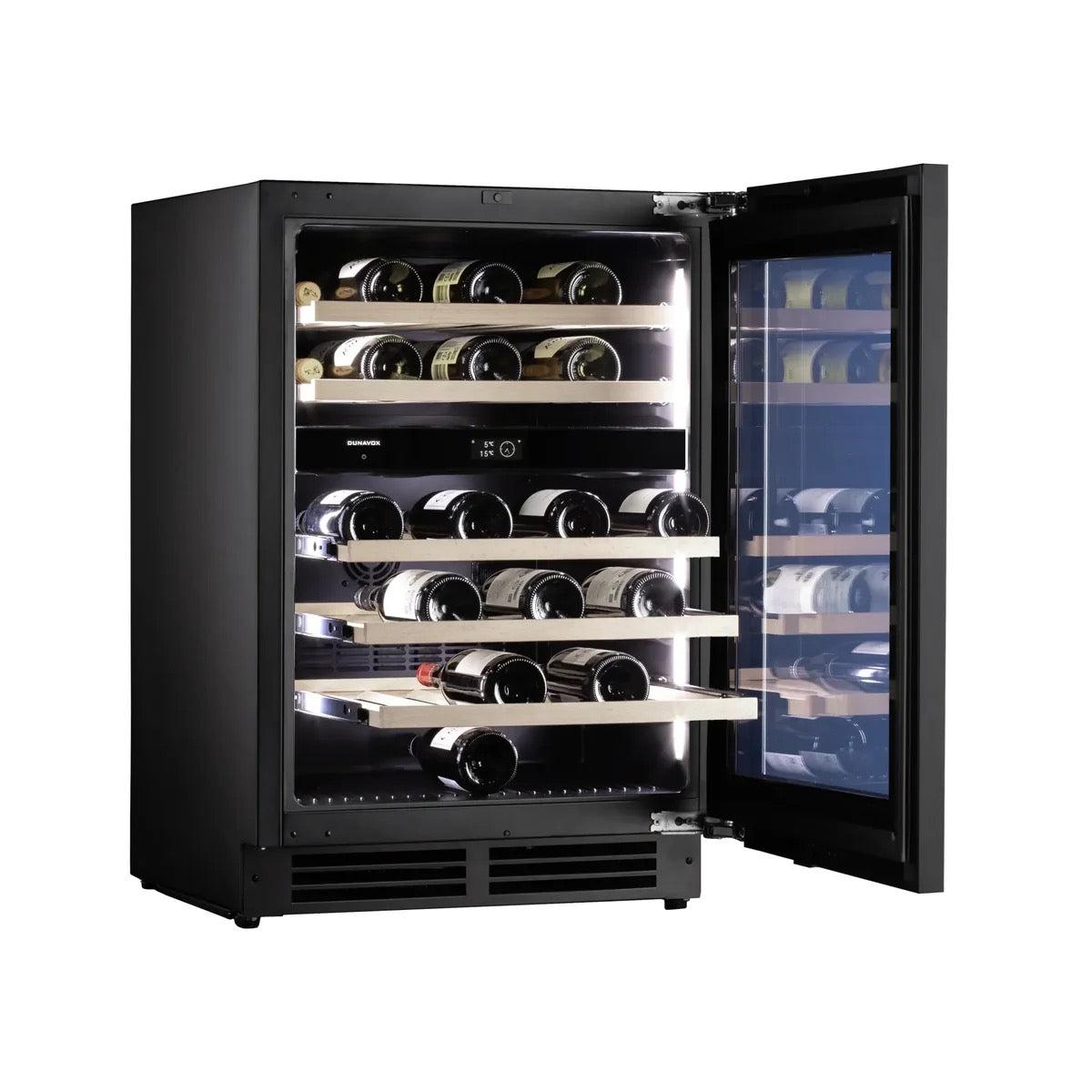 Dunavox FLOW-41 - 600mm Dual Zone - 41 Bottle - Panel Ready - Built In Wine Cooler - DAUF-41.146DOP.TO 88cm height