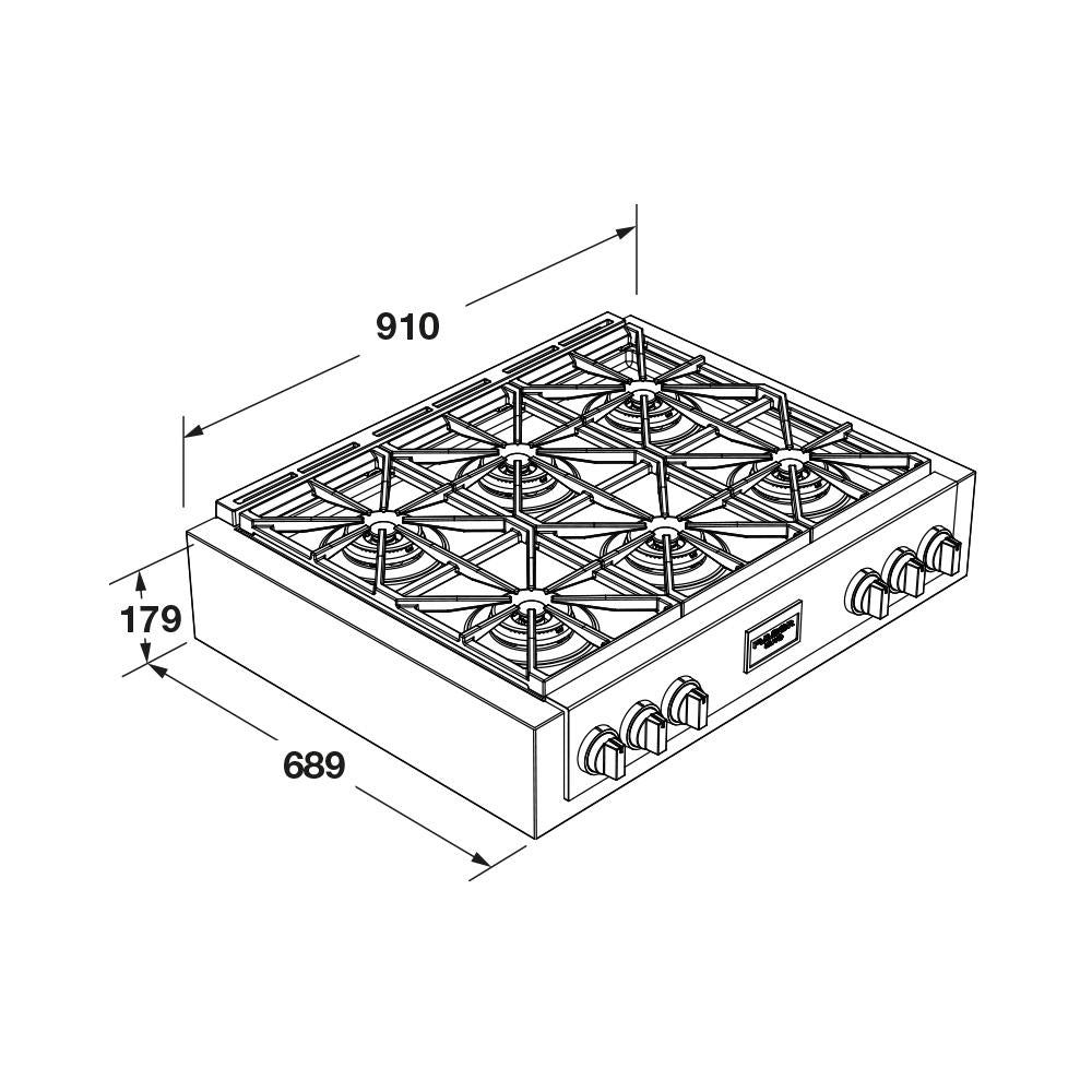 Fulgor Milano Professional 36" Gas Range Top - FSRT 3606 GX