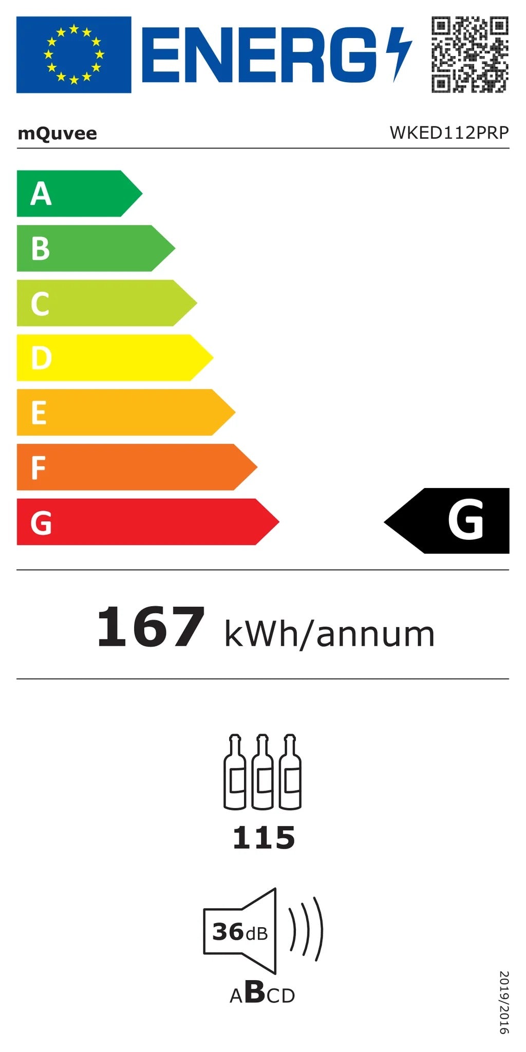MQuvee Integrated Wine Cooler - WineKeeper Exclusive 112D Panel Ready Push/Pull