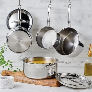 Hestan ProBond Luxe Induction Stainless Steel Saucepan with Lid & Helper Handle - 22cm