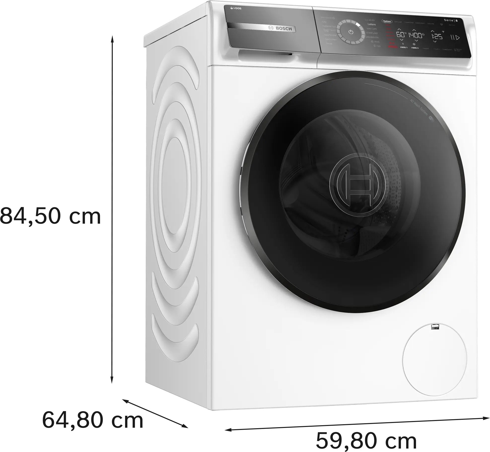 Bosch Series 8 Washing machine, front loader 11 kg max. 1400 rpm - WGB264A1GB