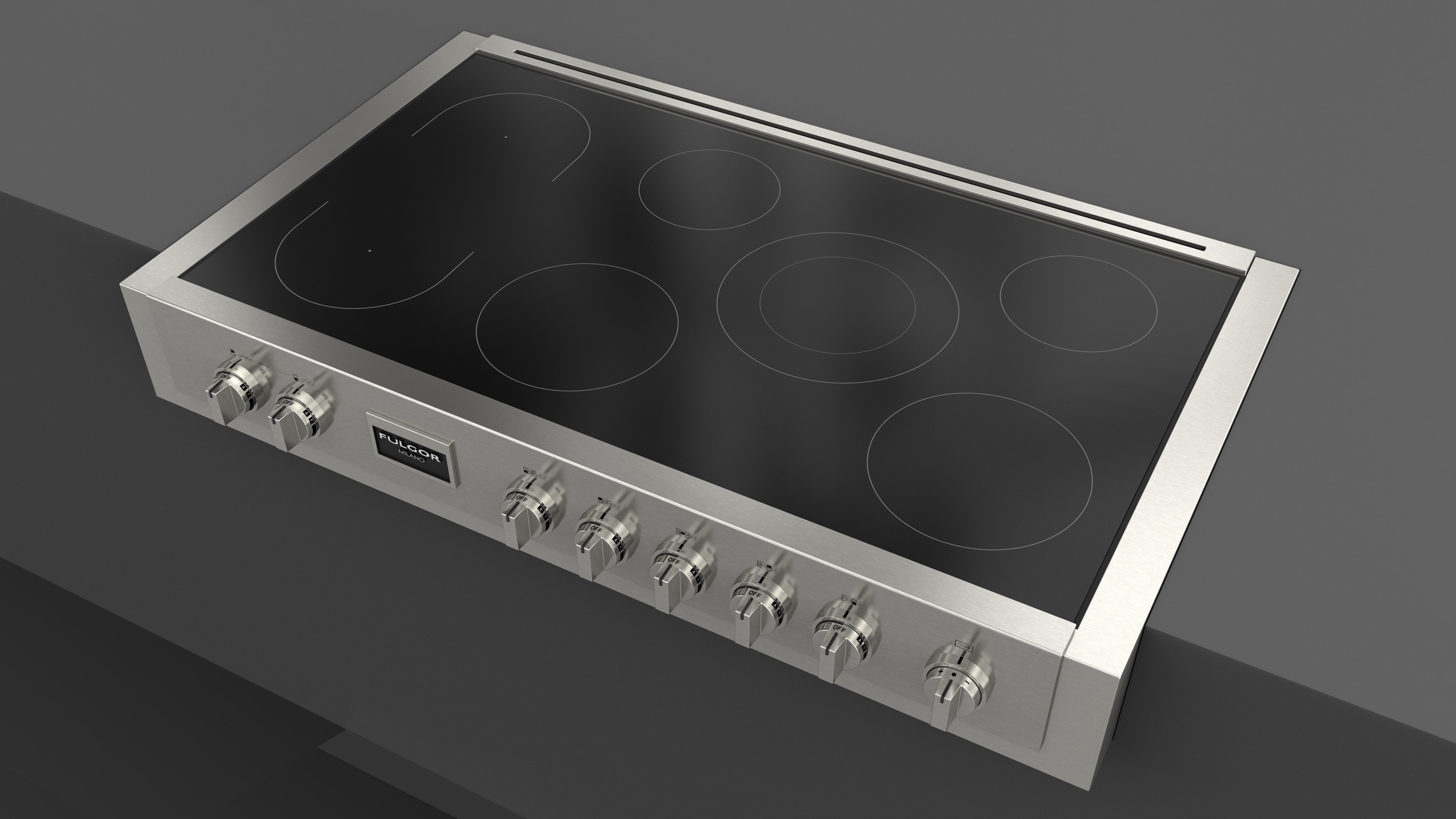 Fulgor Milano Professional 48" All-Glass Induction Range Top - FSRT 4807 ID X