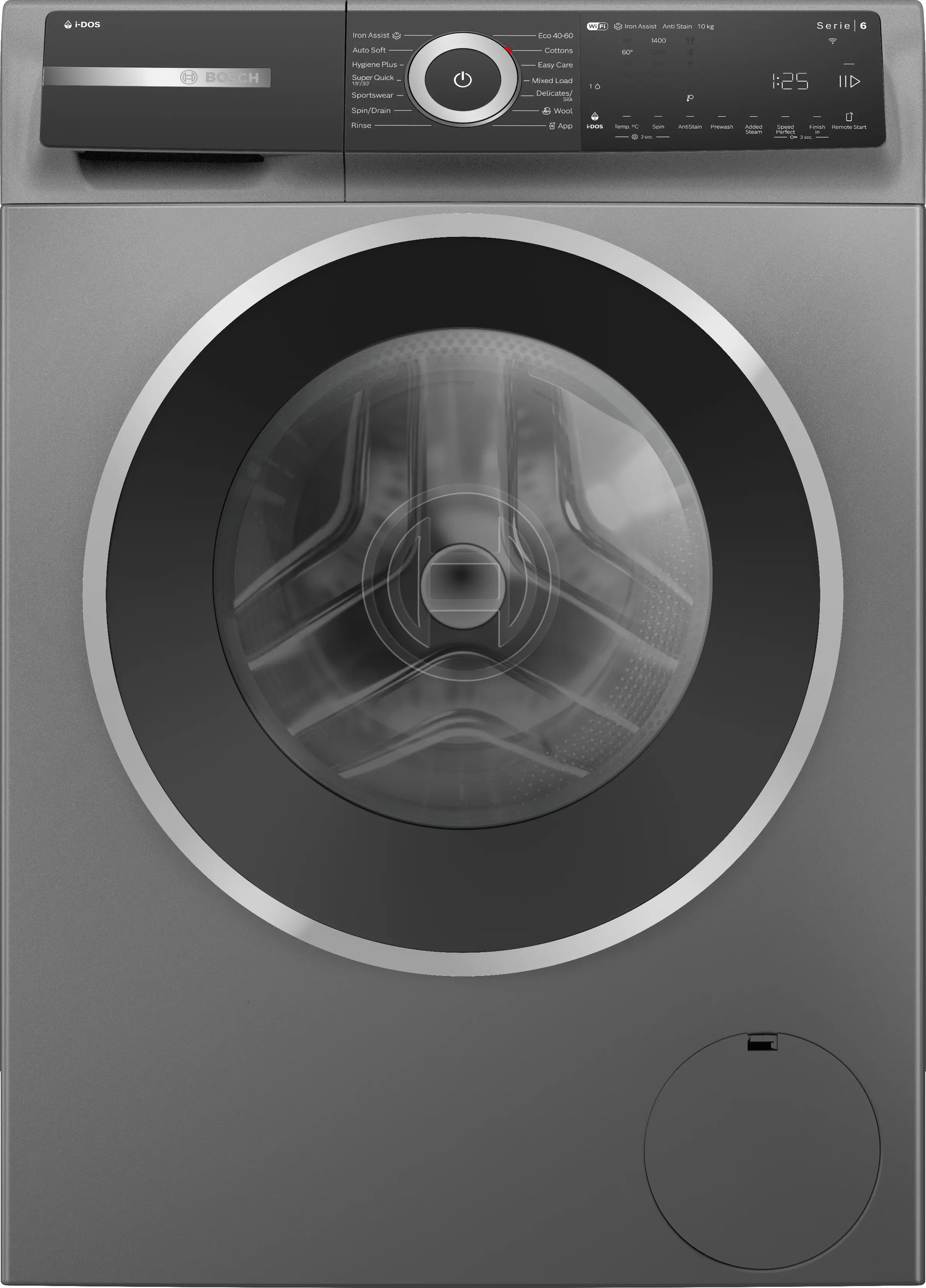 Bosch Series 6 Washing machine, front loader 10 kg max. 1400 rpm, Cast iron grey - WGH254ARGB