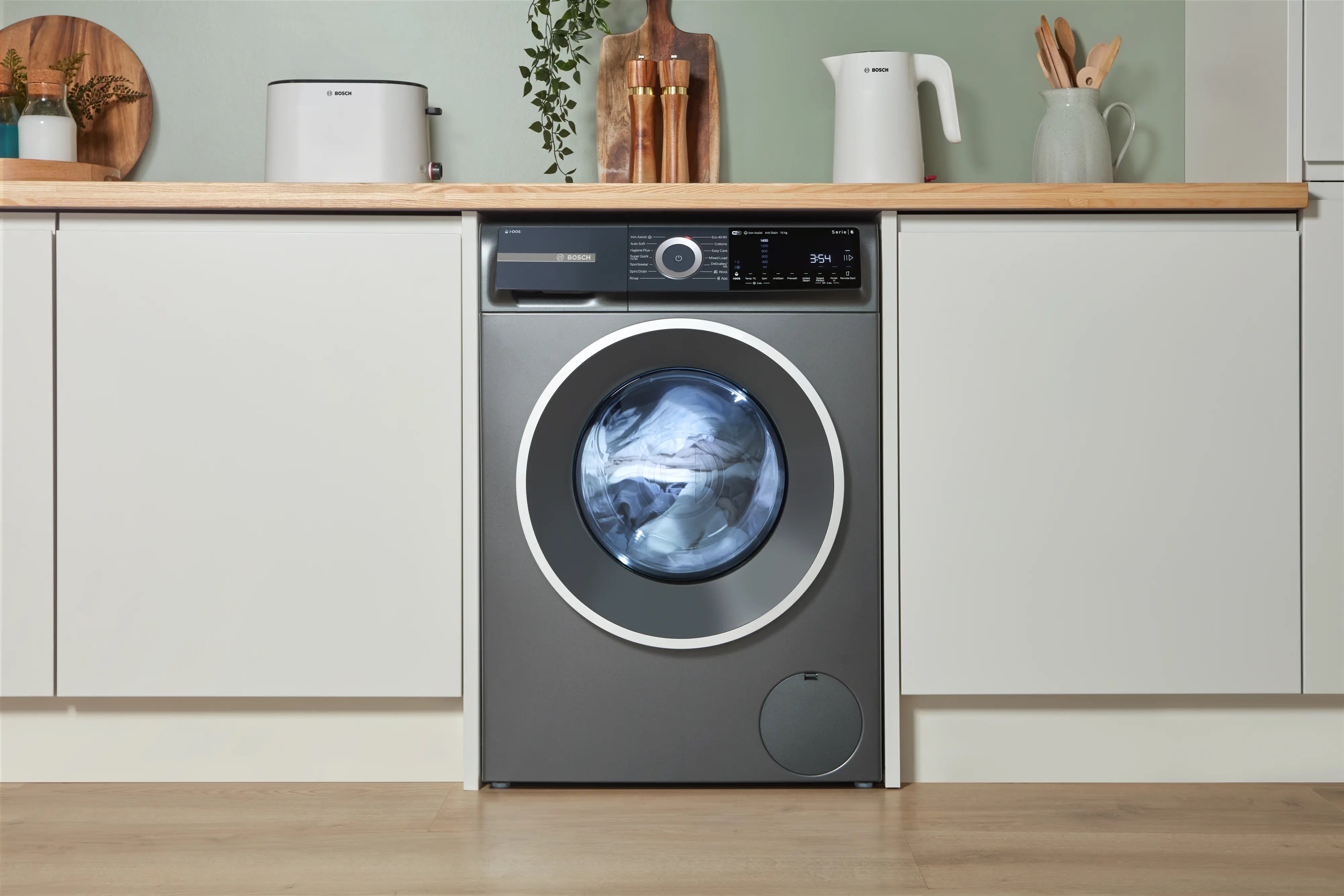 Bosch Series 6 Washing machine, front loader 10 kg max. 1400 rpm, Cast iron grey - WGH254ARGB