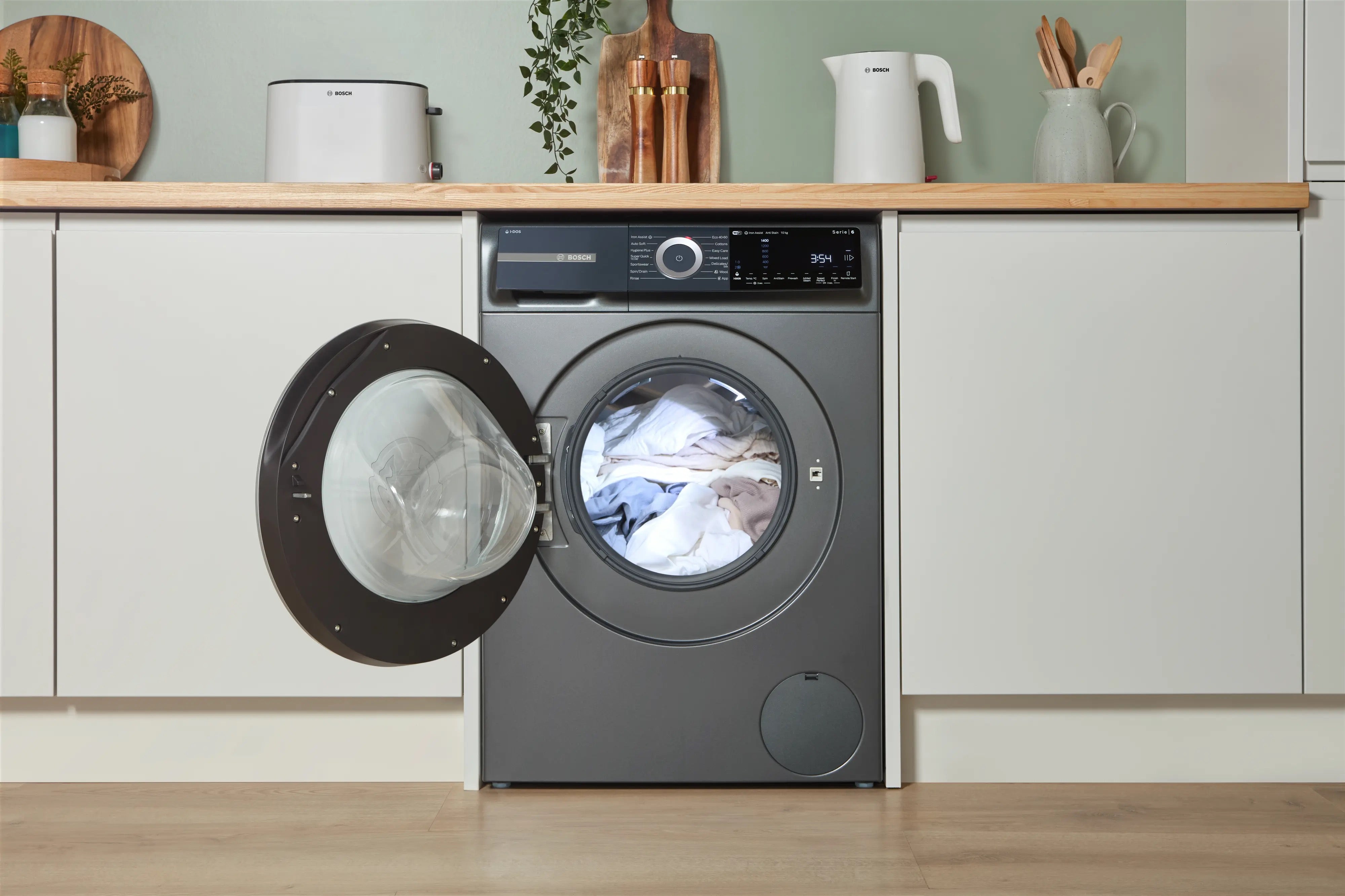 Bosch Series 6 Washing machine, front loader 10 kg max. 1400 rpm, Cast iron grey - WGH254ARGB