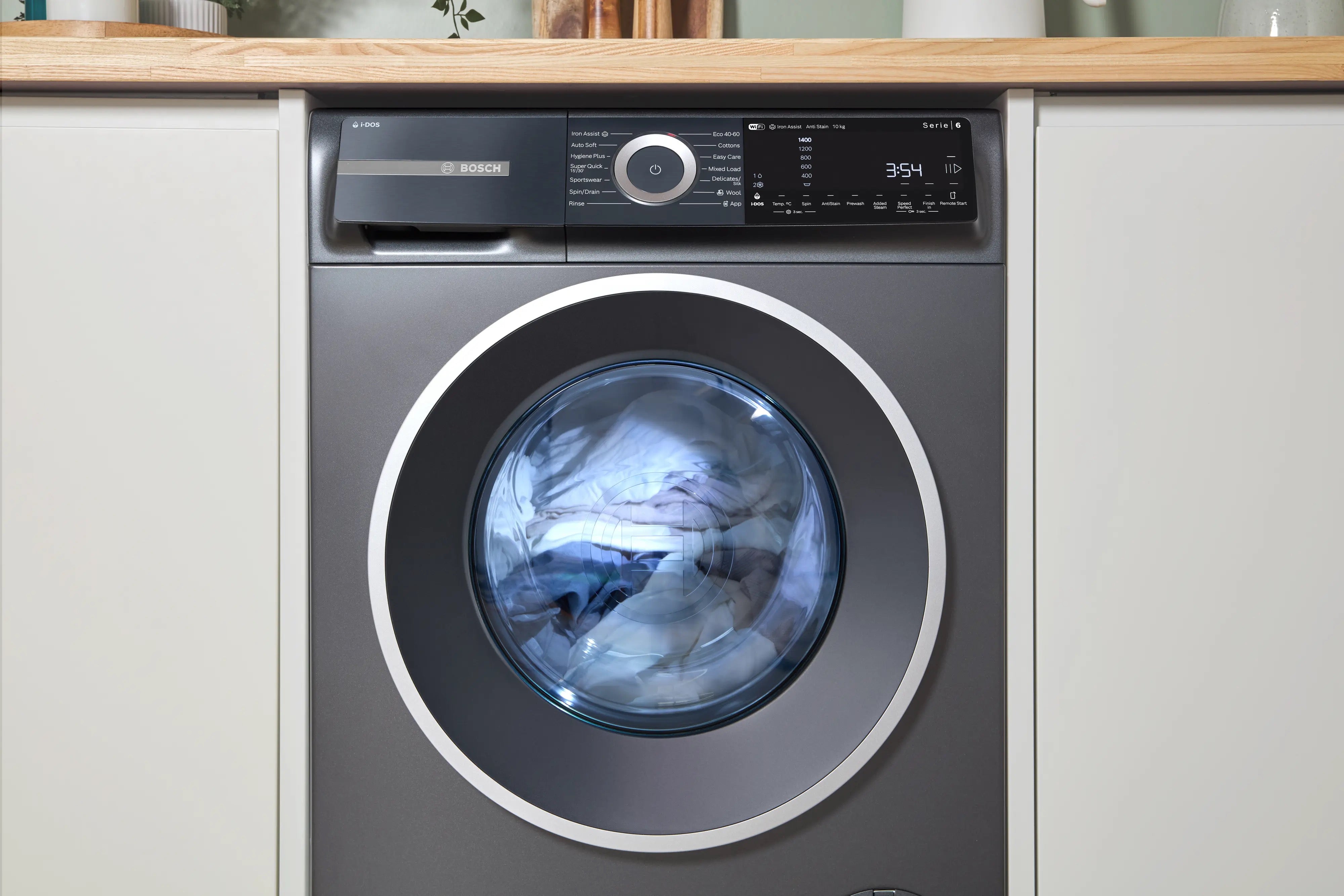 Bosch Series 6 Washing machine, front loader 10 kg max. 1400 rpm, Cast iron grey - WGH254ARGB