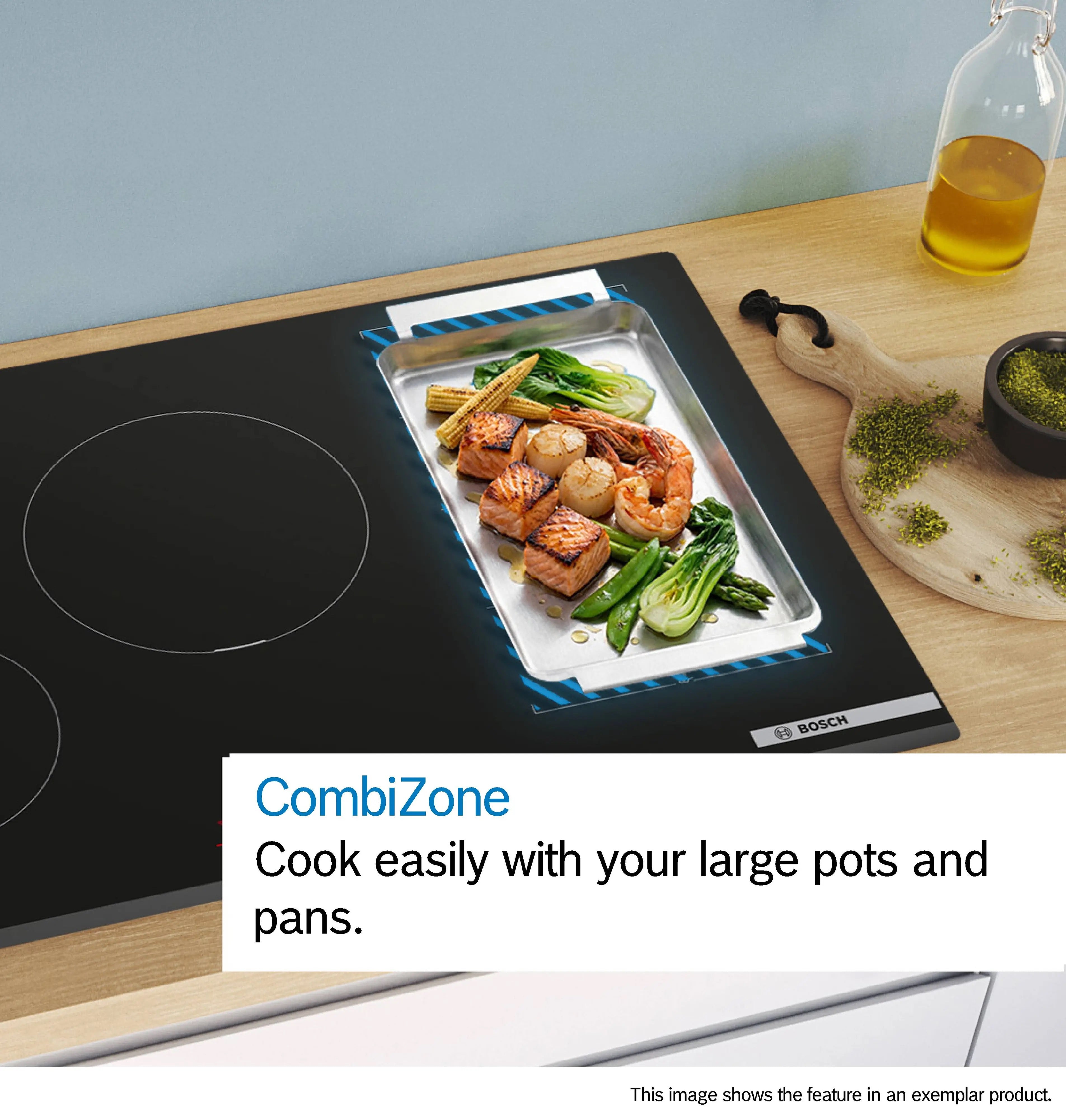 Bosch Series 6 Induction hob with integrated ventilation system 70 cm surface mount without frame - PVQ731H26E