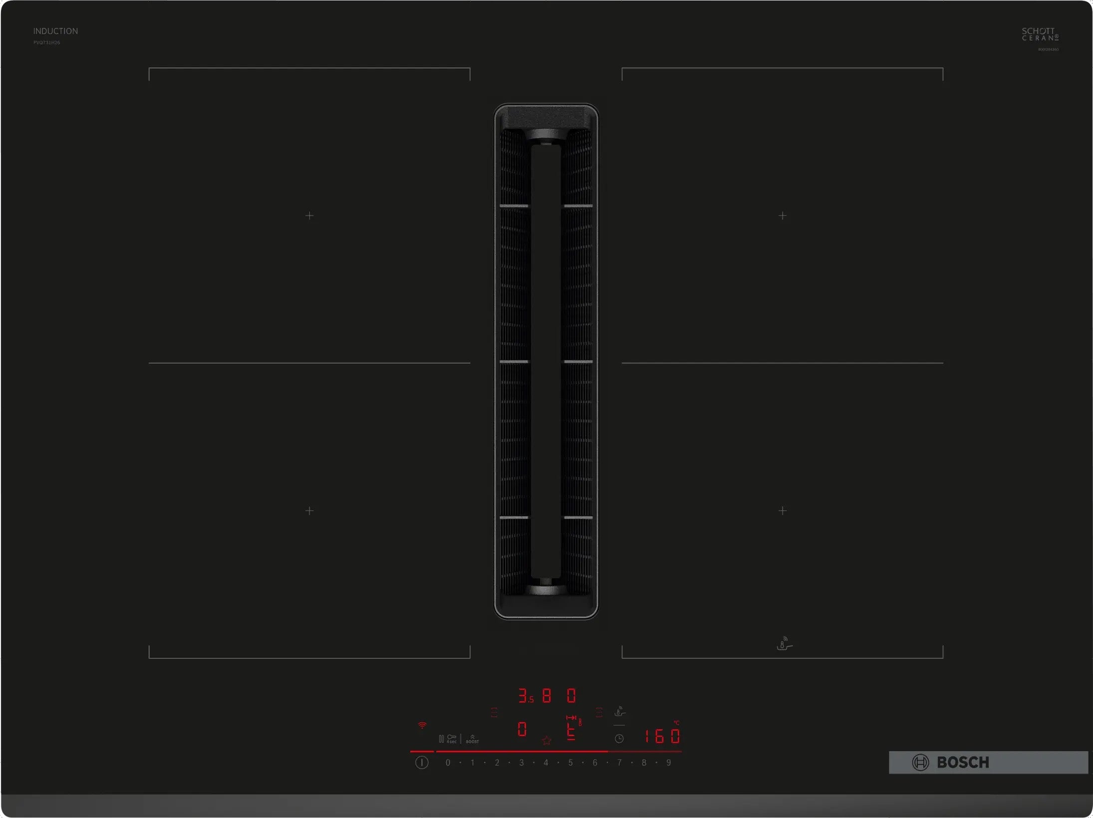 Bosch Series 6 Induction hob with integrated ventilation system 70 cm surface mount without frame - PVQ731H26E