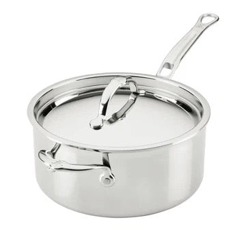Hestan ProBond Luxe Induction Stainless Steel Saucepan with Lid & Helper Handle - 22cm