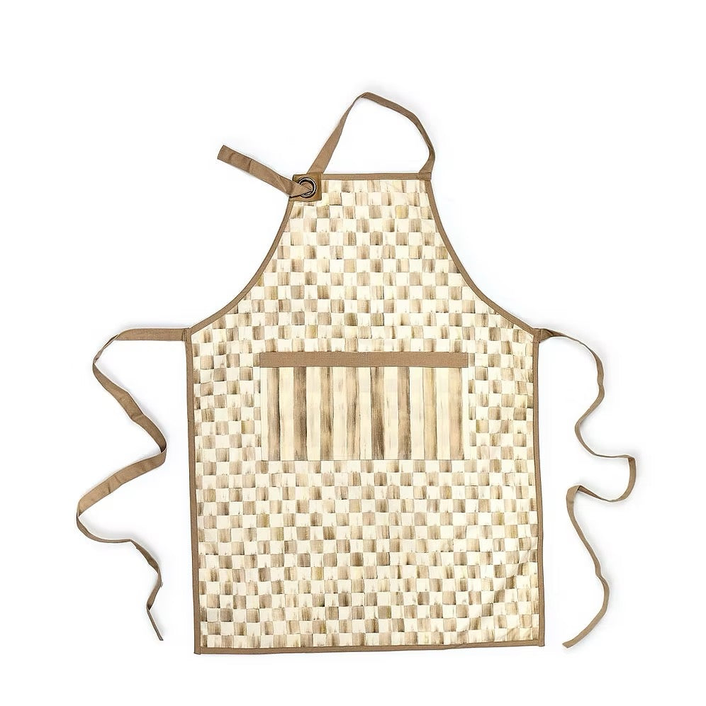 Mackenzie-Childs Mocha Check Apron