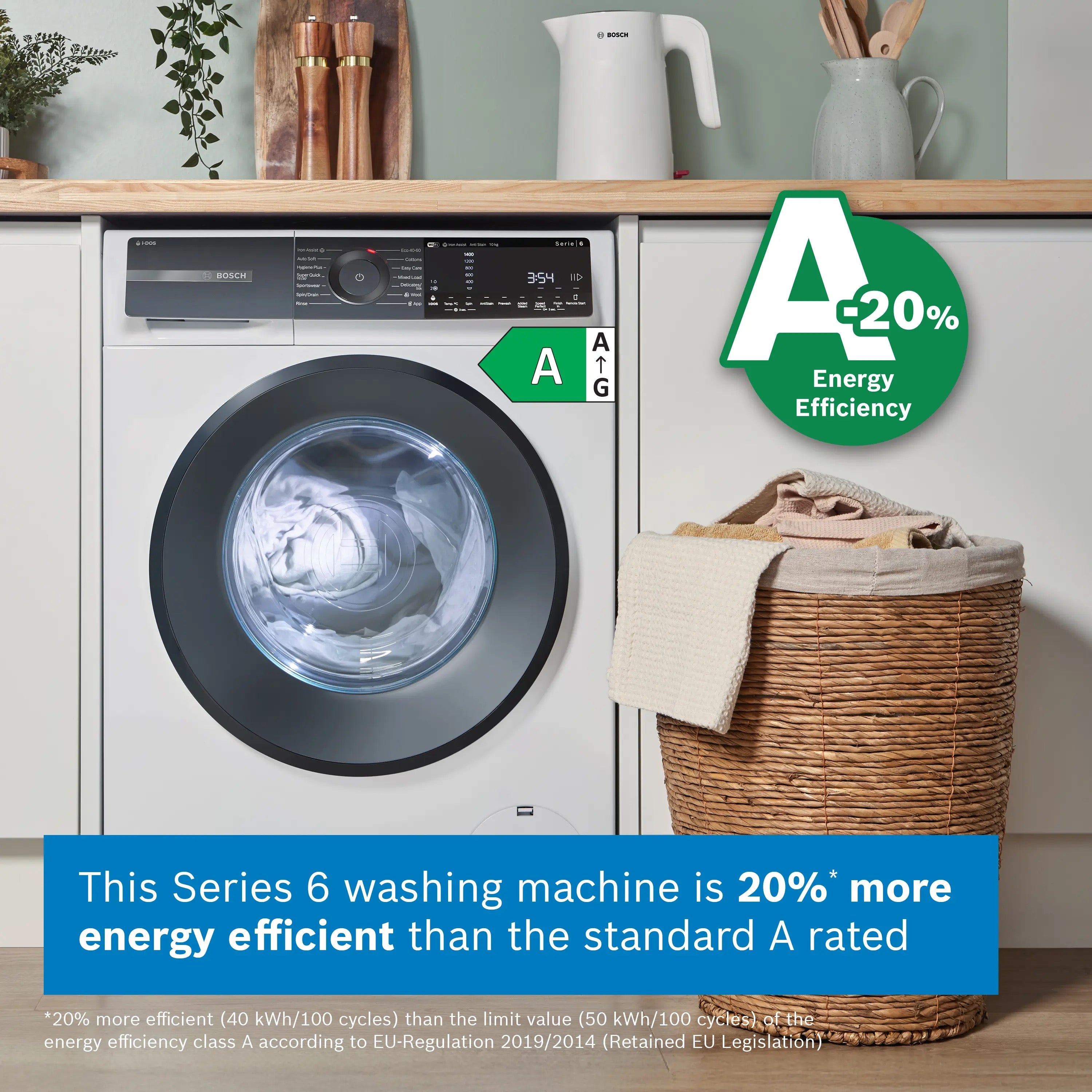 Bosch Series 6 Washing machine, front loader 10 kg max. 1400 rpm - WGH254A0GB