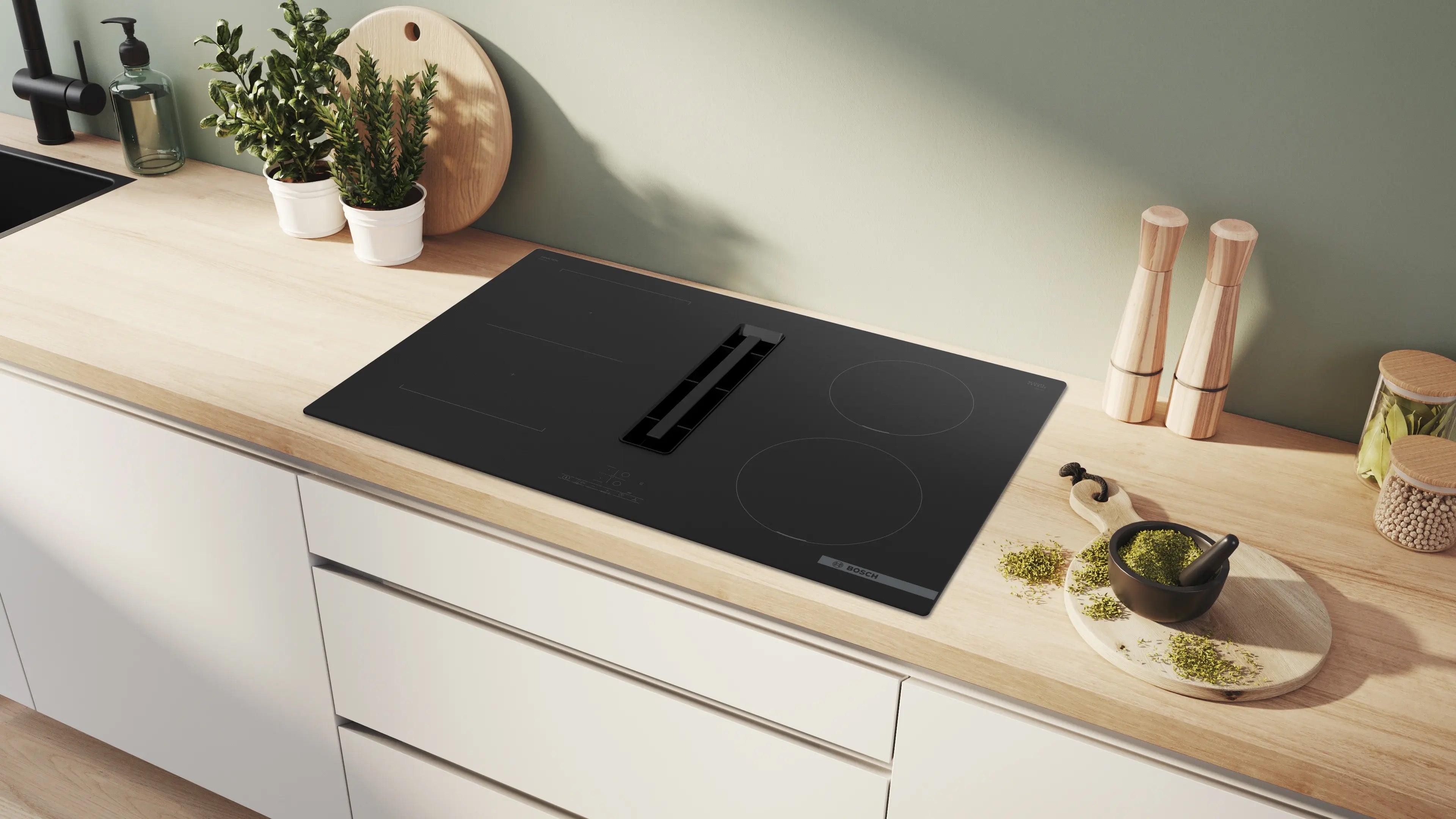 Bosch Series 4 Induction hob with integrated ventilation system 80 cm surface mount without frame - PVS811B16E