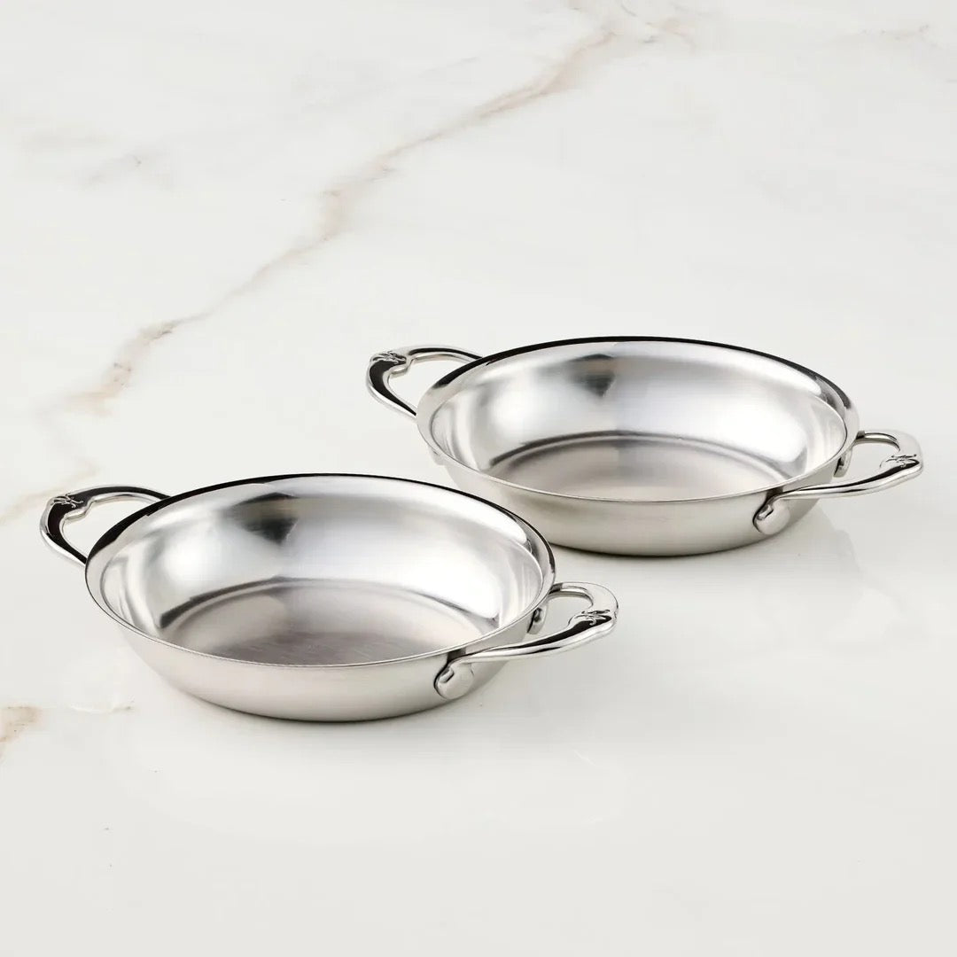 Hestan Provisions Open Oval Au Gratin Mini Twin Pack - 17cm x 14cm