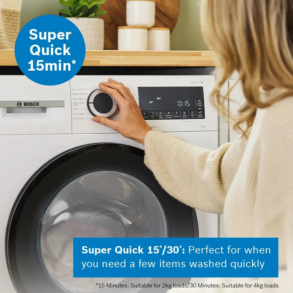 Bosch Series 6 Washing machine, front loader 9 kg max. 1400 rpm - WGG24400GB