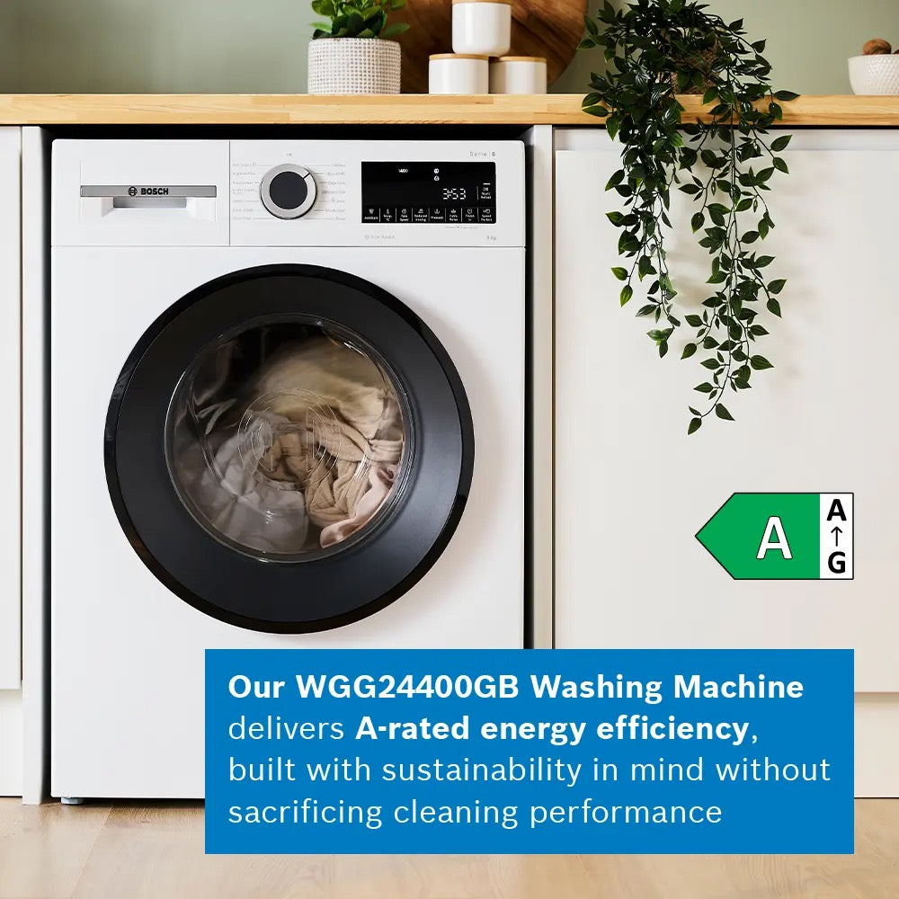 Bosch Series 6 Washing machine, front loader 9 kg max. 1400 rpm - WGG24400GB