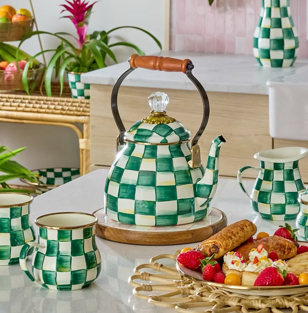 Mackenzie-Childs Emerald Check Creamer