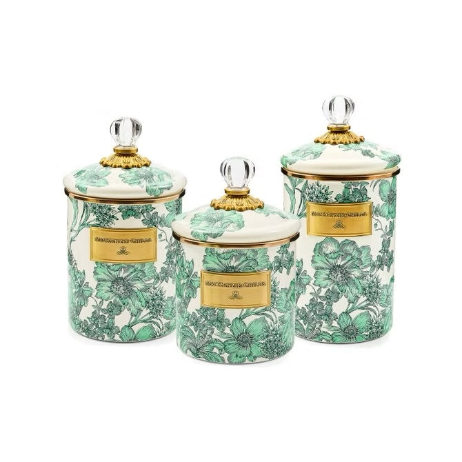 Mackenzie-Childs Emerald English Garden Medium Canister