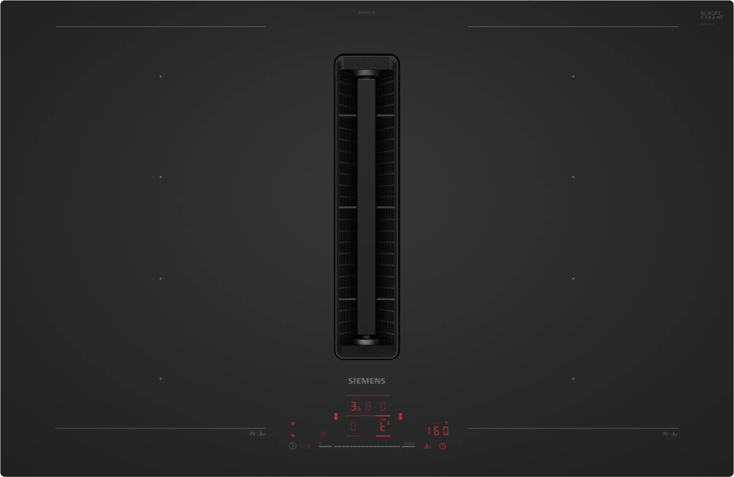 Siemens iQ700 Induction hob with integrated ventilation system 80 cm Matt black - EX81AHL26E