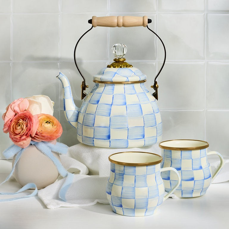 Mackenzie-Childs Sky Check 3-Quart Tea Kettle (3.4L)