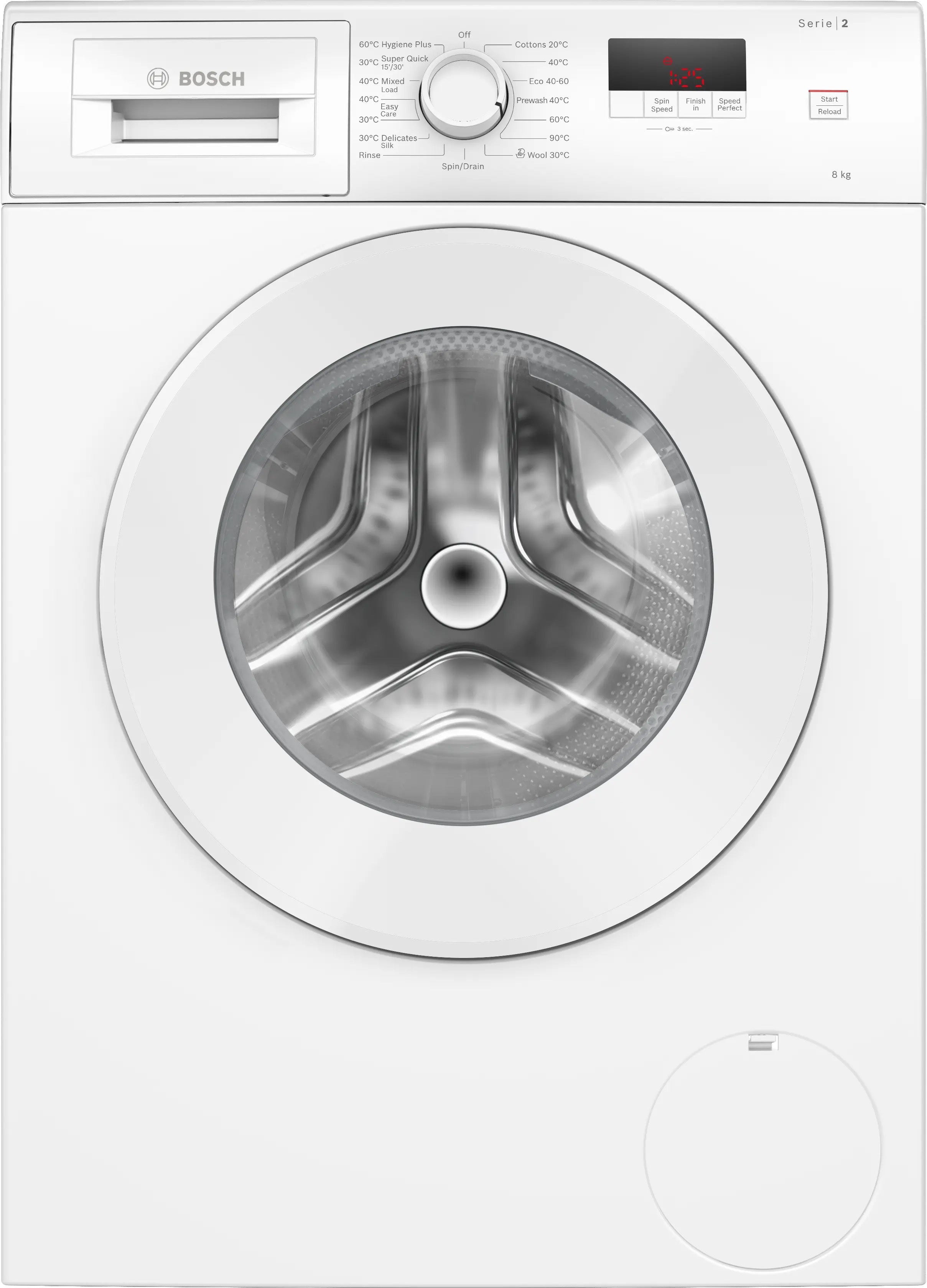 Bosch Series 2 Washing machine, front loader 8 kg max. 1400 rpm - WGE03408GB