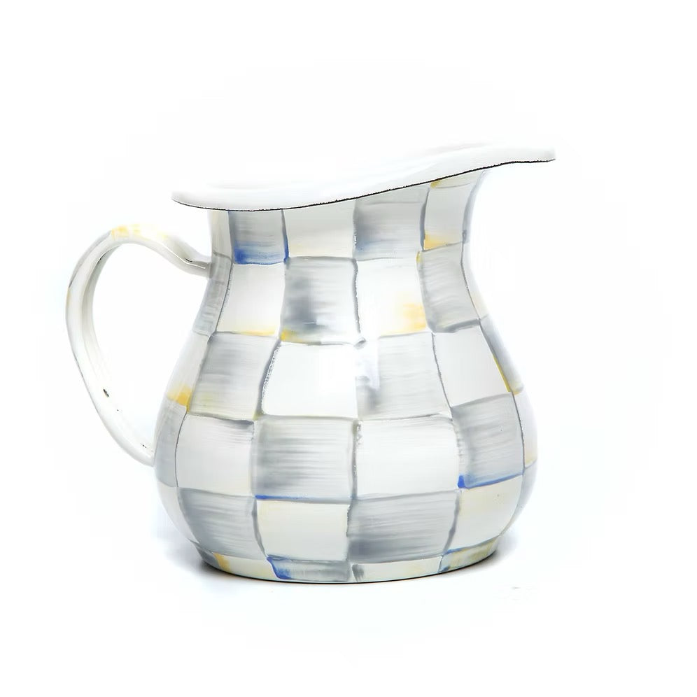 Mackenzie-Childs Sterling Check Enamel Creamer