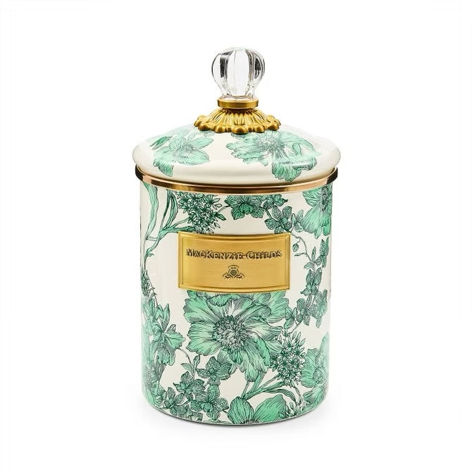 Mackenzie-Childs Emerald English Garden Medium Canister