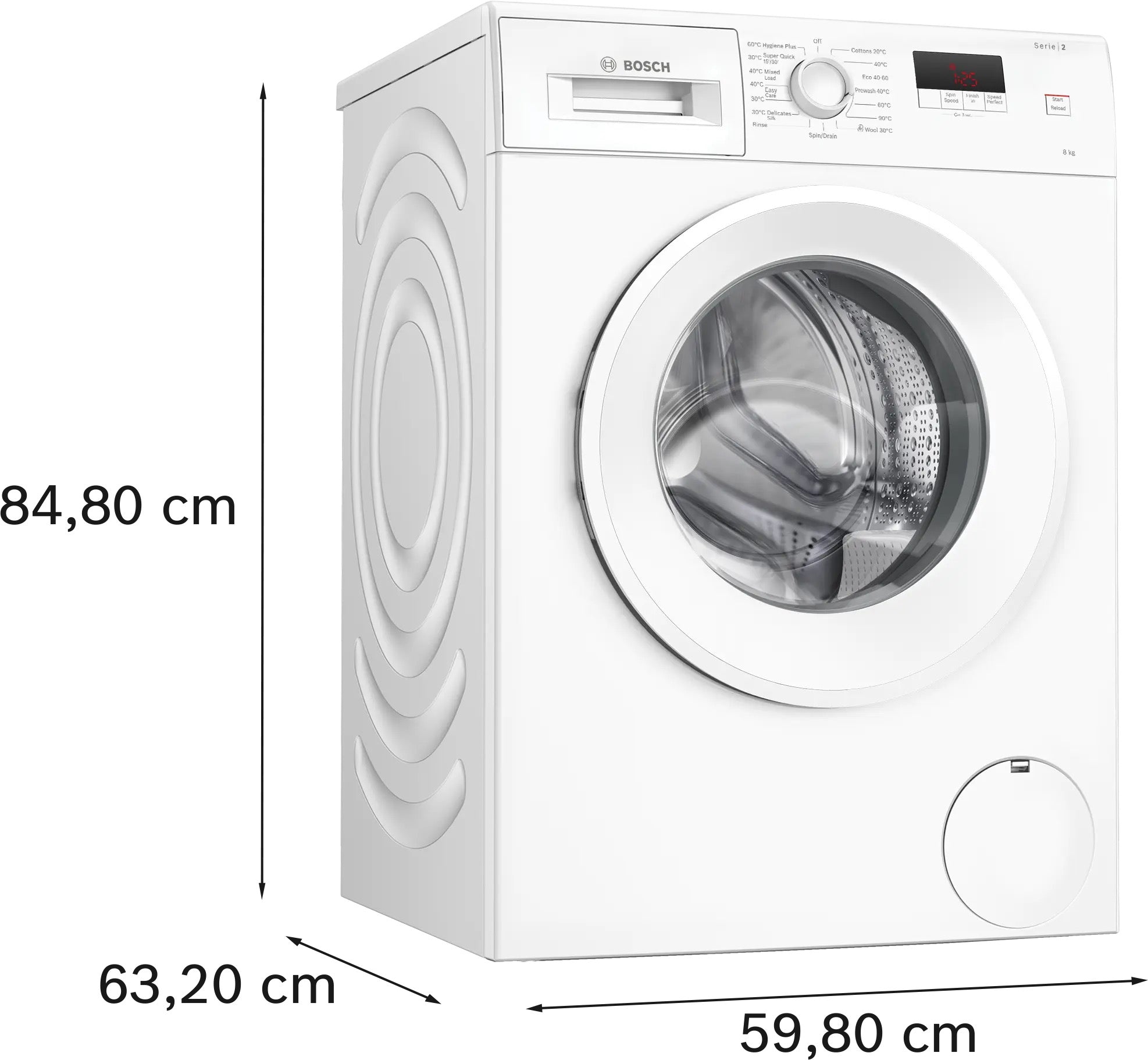 Bosch Series 2 Washing machine, front loader 8 kg max. 1400 rpm - WGE03408GB