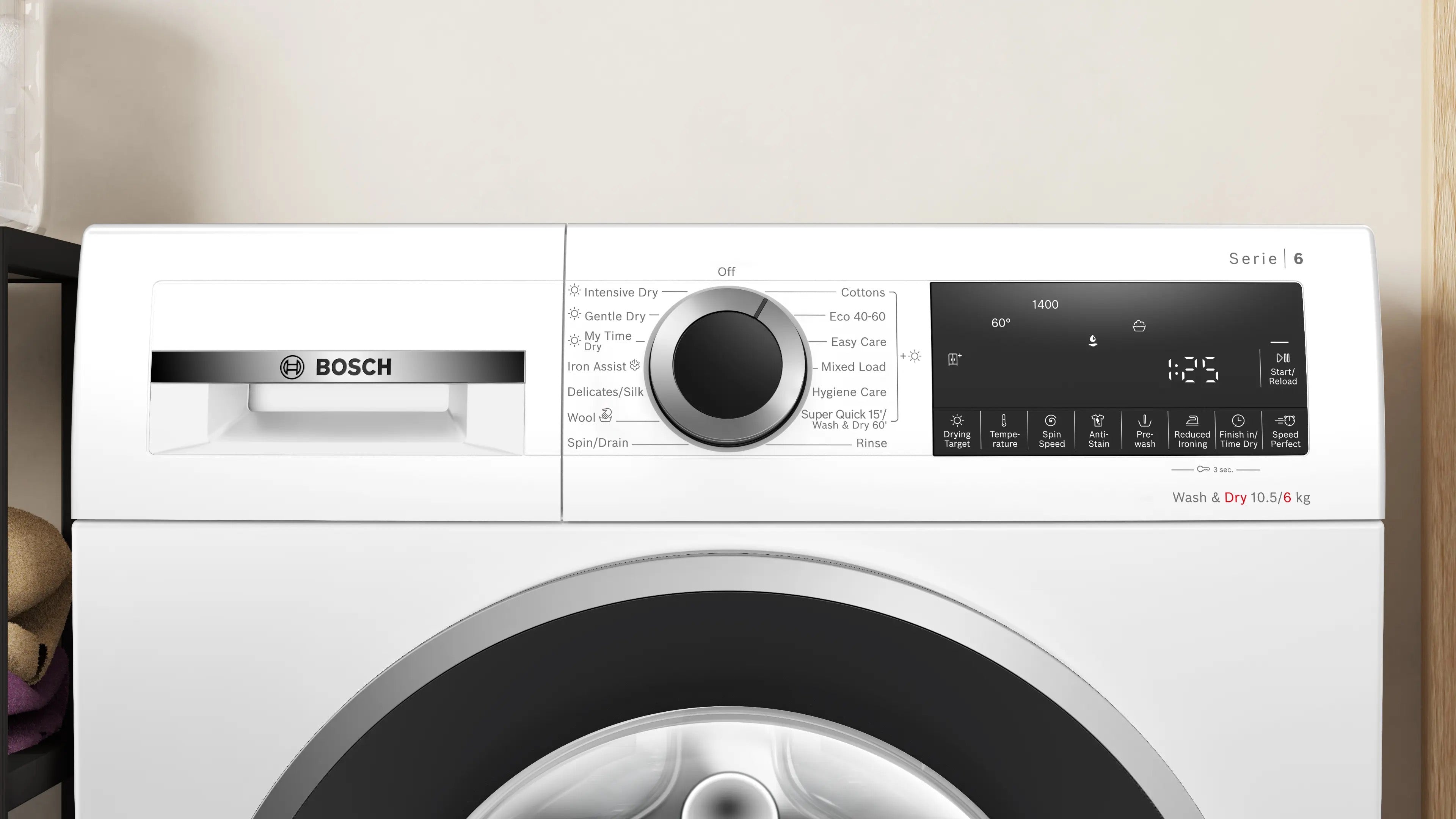 Bosch Series 6 Washer dryer 10.5/6 kg max. 1400 rpm - WNG25401GB