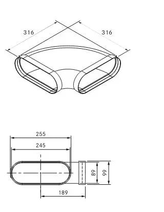 BORA ECOTUBE BEND 90° FLAT HORIZONTAL INCL. 2 X EFD