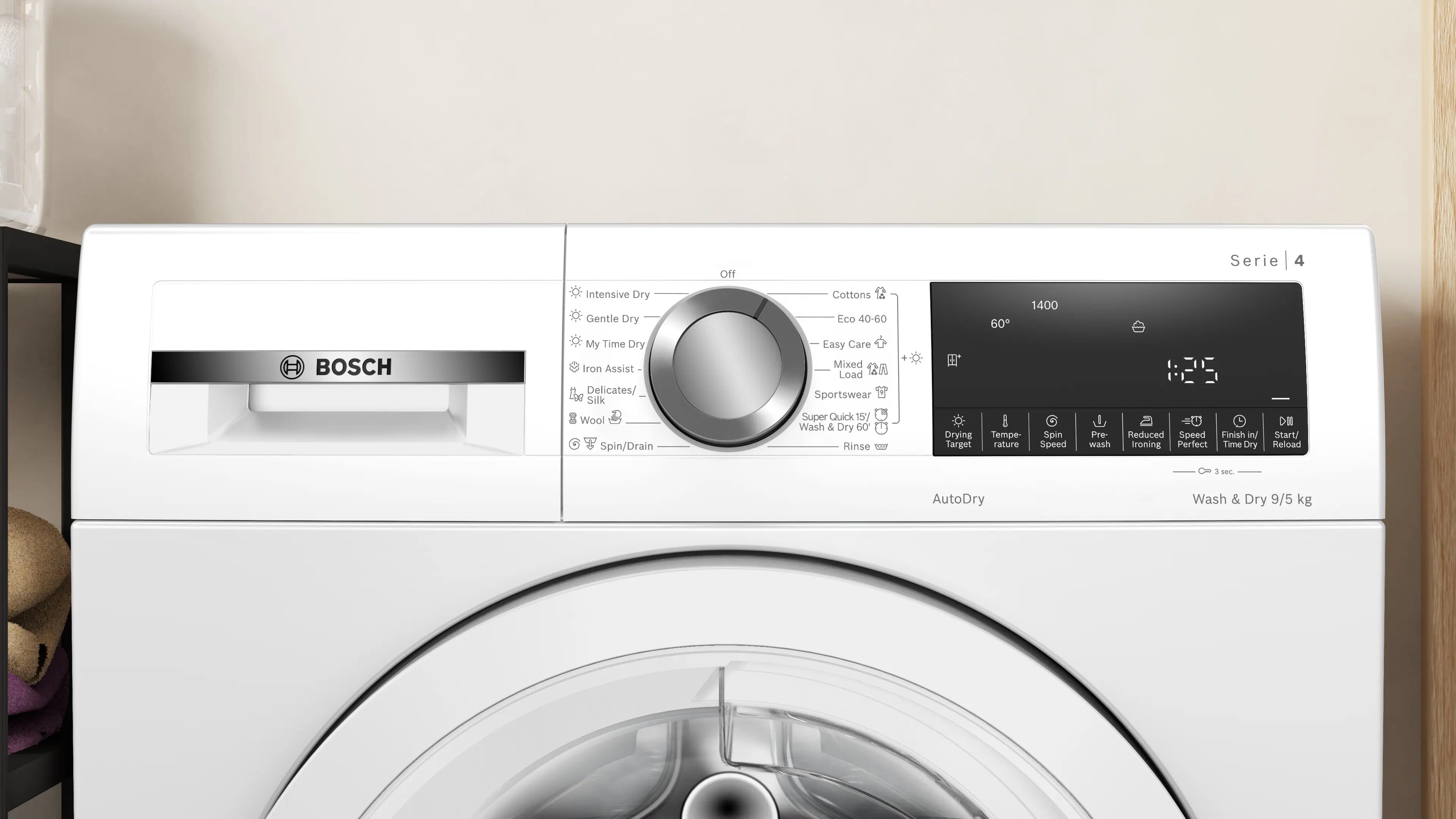 Bosch Series 4 Washer dryer 9/5 kg max. 1400 rpm - WNA144V9GB