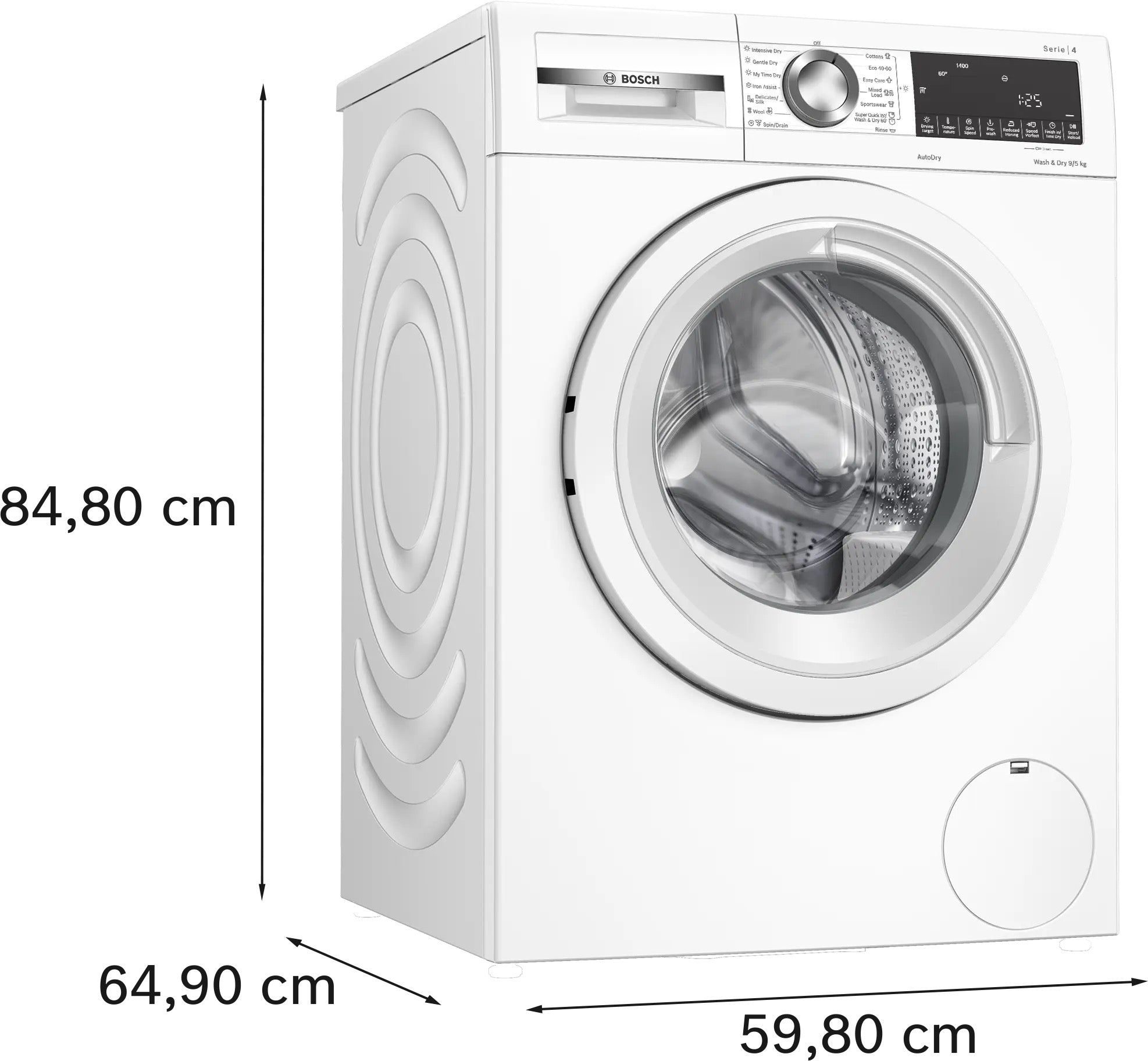 Bosch Series 4 Washer dryer 9/5 kg max. 1400 rpm - WNA144V9GB