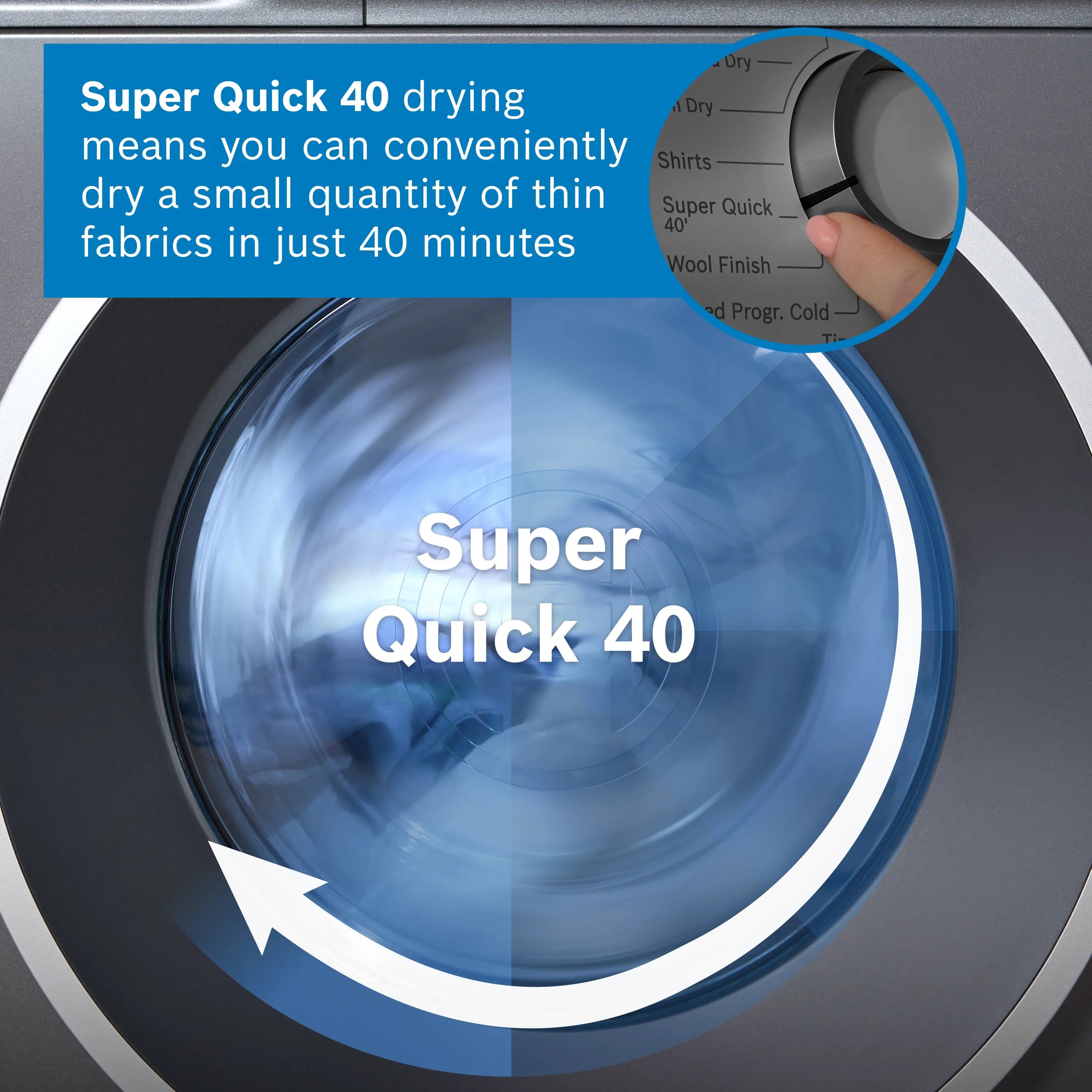 Bosch Series 6 Heat pump tumble dryer 9 kg Cast iron grey - WQG245R2GB