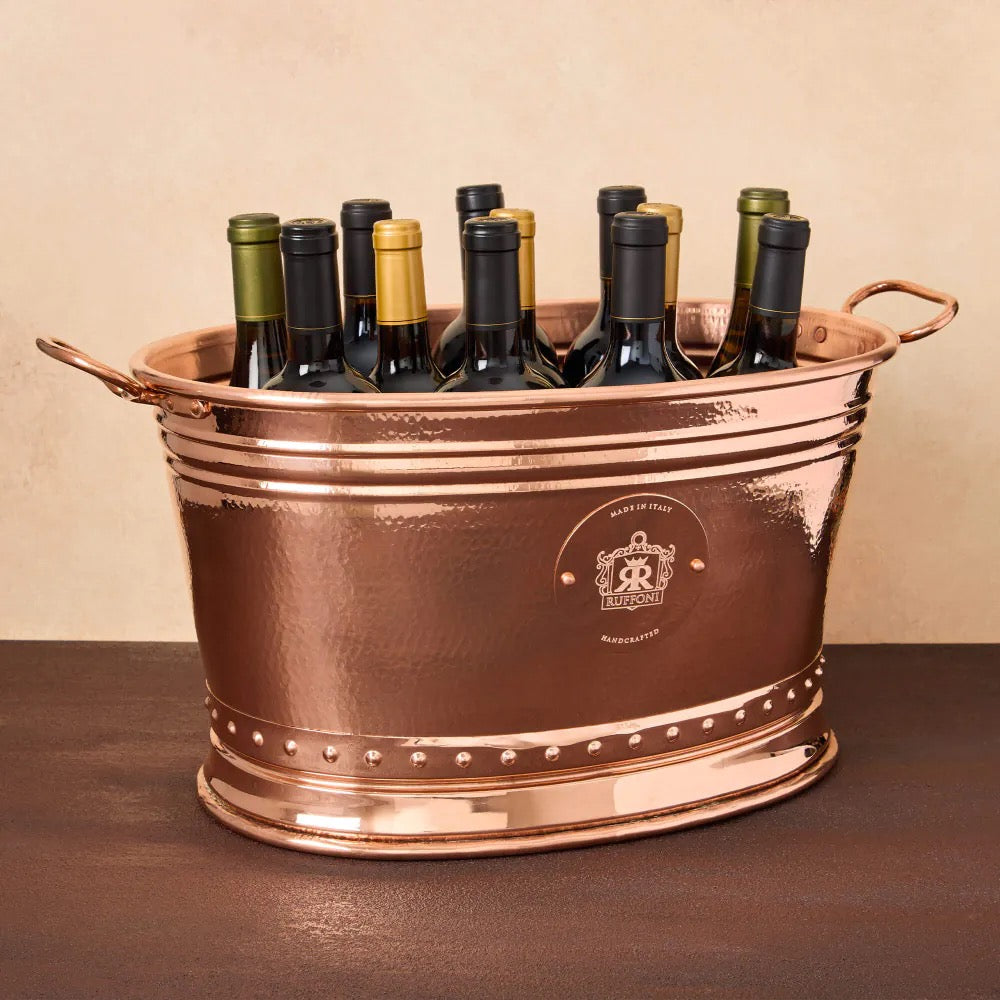 Ruffoni Historia Décor Oval Wine Bucket with Copper Plate - Large