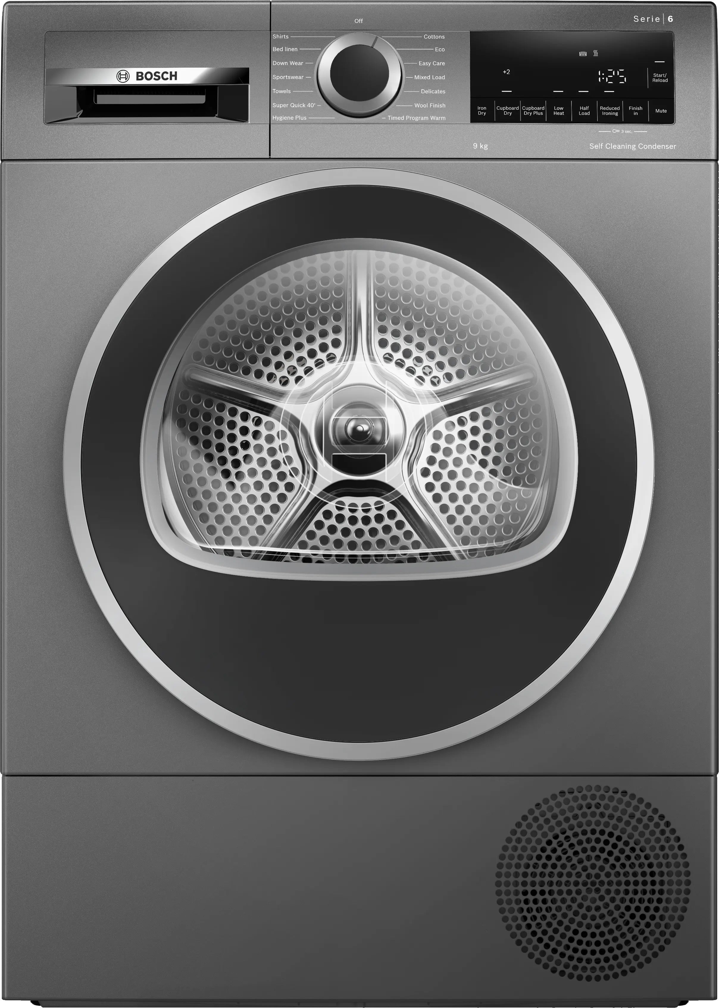 Bosch Series 6 Heat pump tumble dryer 9 kg Cast iron grey - WQG245R2GB