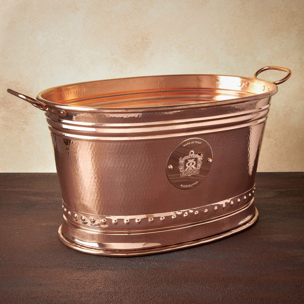 Ruffoni Historia Décor Oval Wine Bucket with Copper Plate - Large