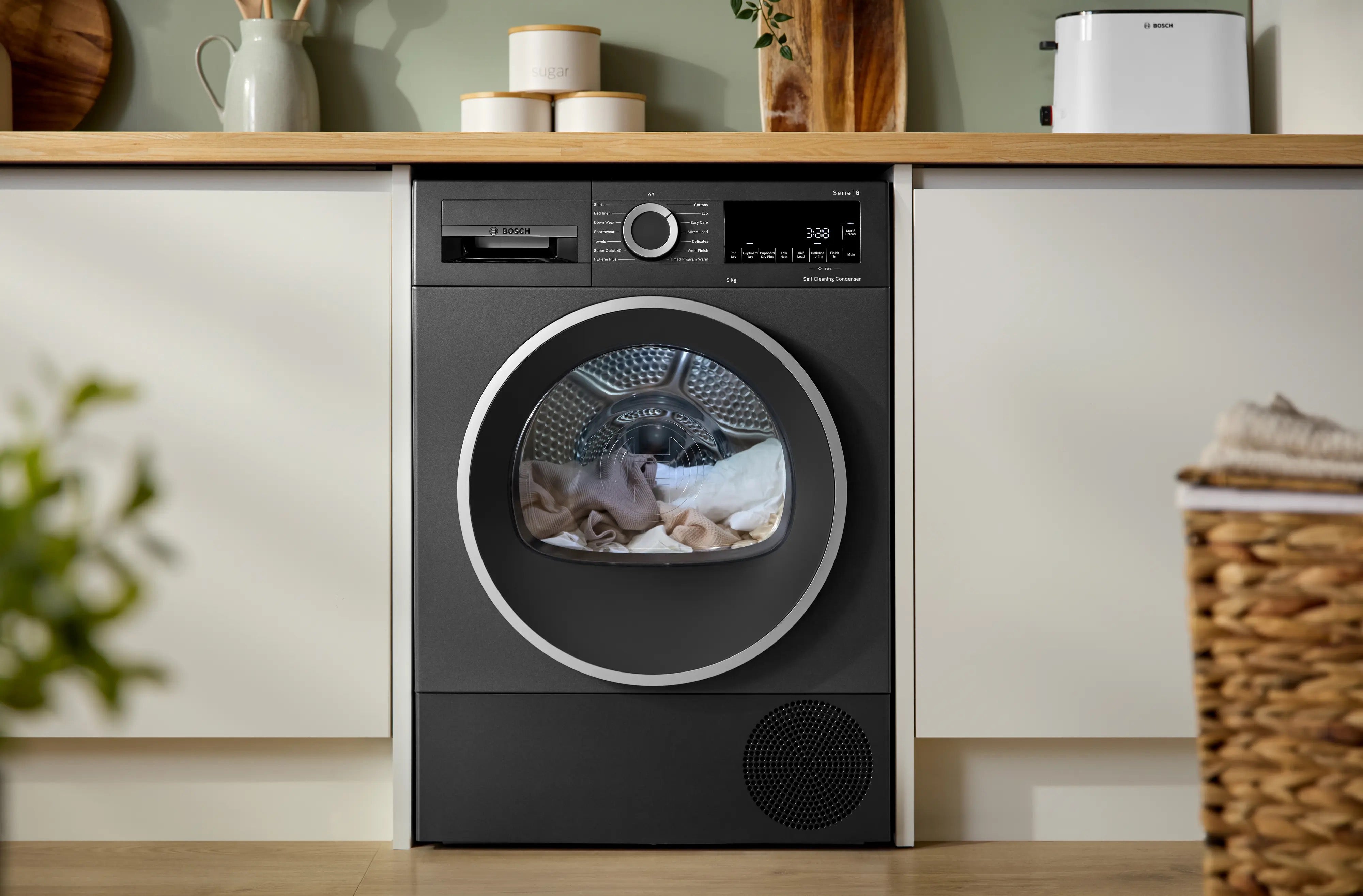 Bosch Series 6 Heat pump tumble dryer 9 kg Cast iron grey - WQG245R2GB
