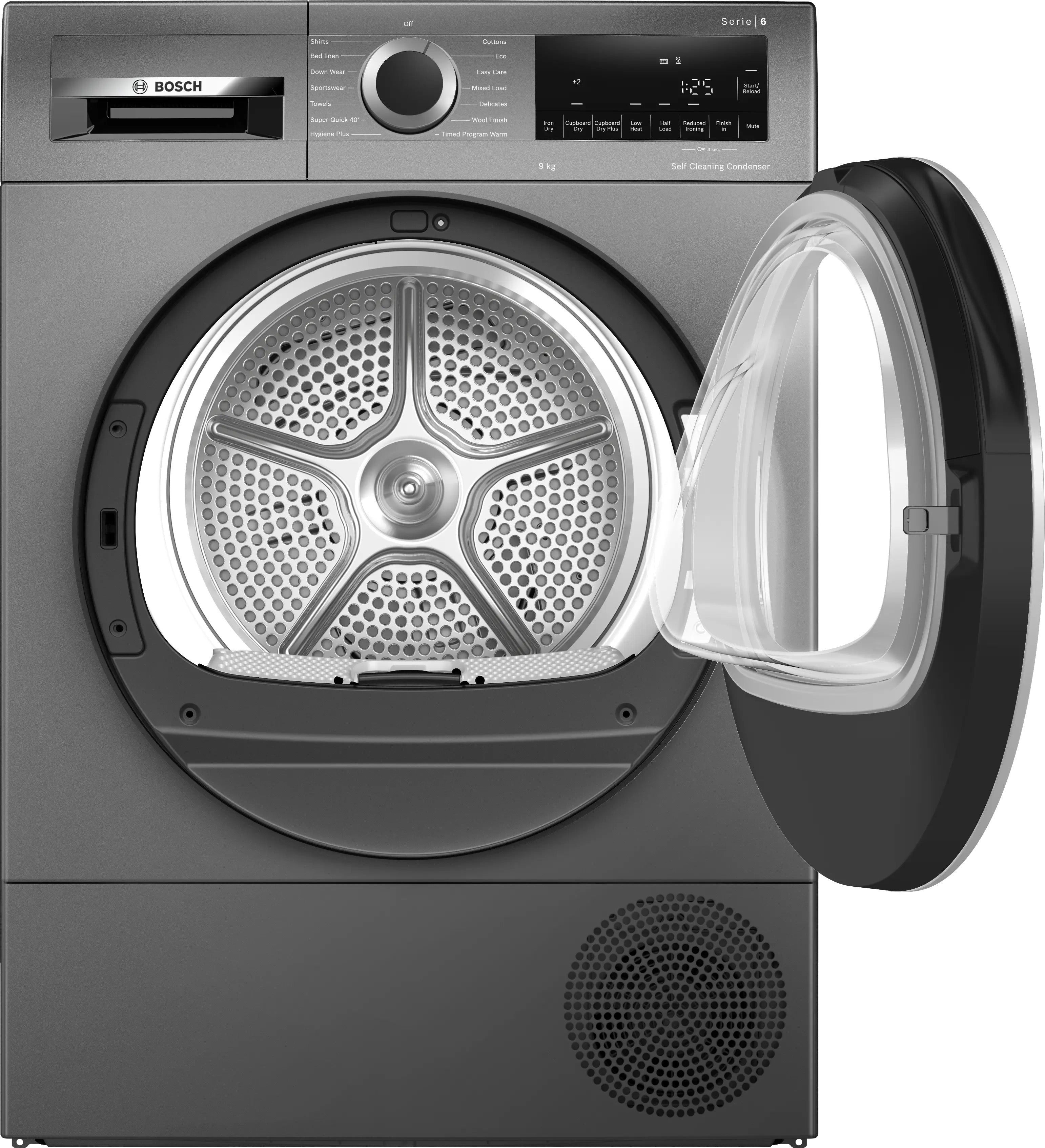Bosch Series 6 Heat pump tumble dryer 9 kg Cast iron grey - WQG245R2GB