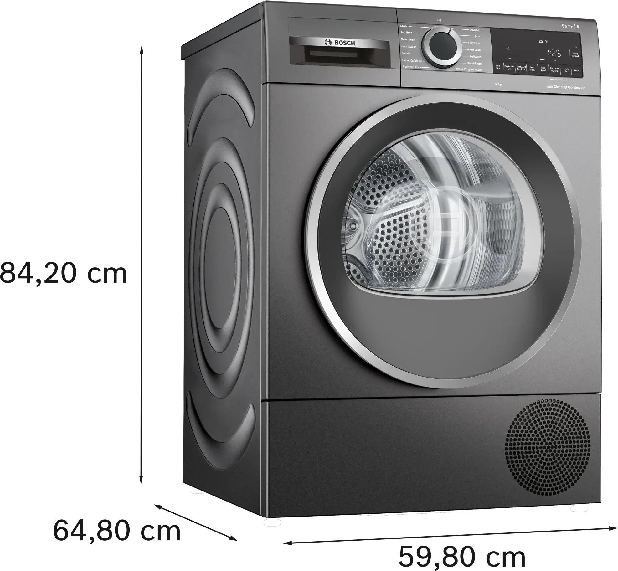 Bosch Series 6 Heat pump tumble dryer 9 kg Cast iron grey - WQG245R2GB