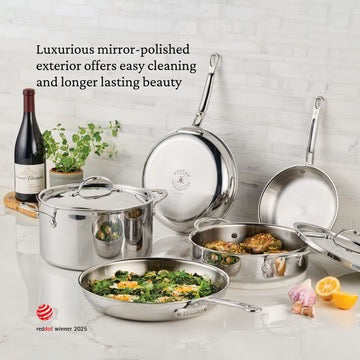 Hestan ProBond Luxe Stainless Steel Sauteuse Braiser & Lid - 26cm