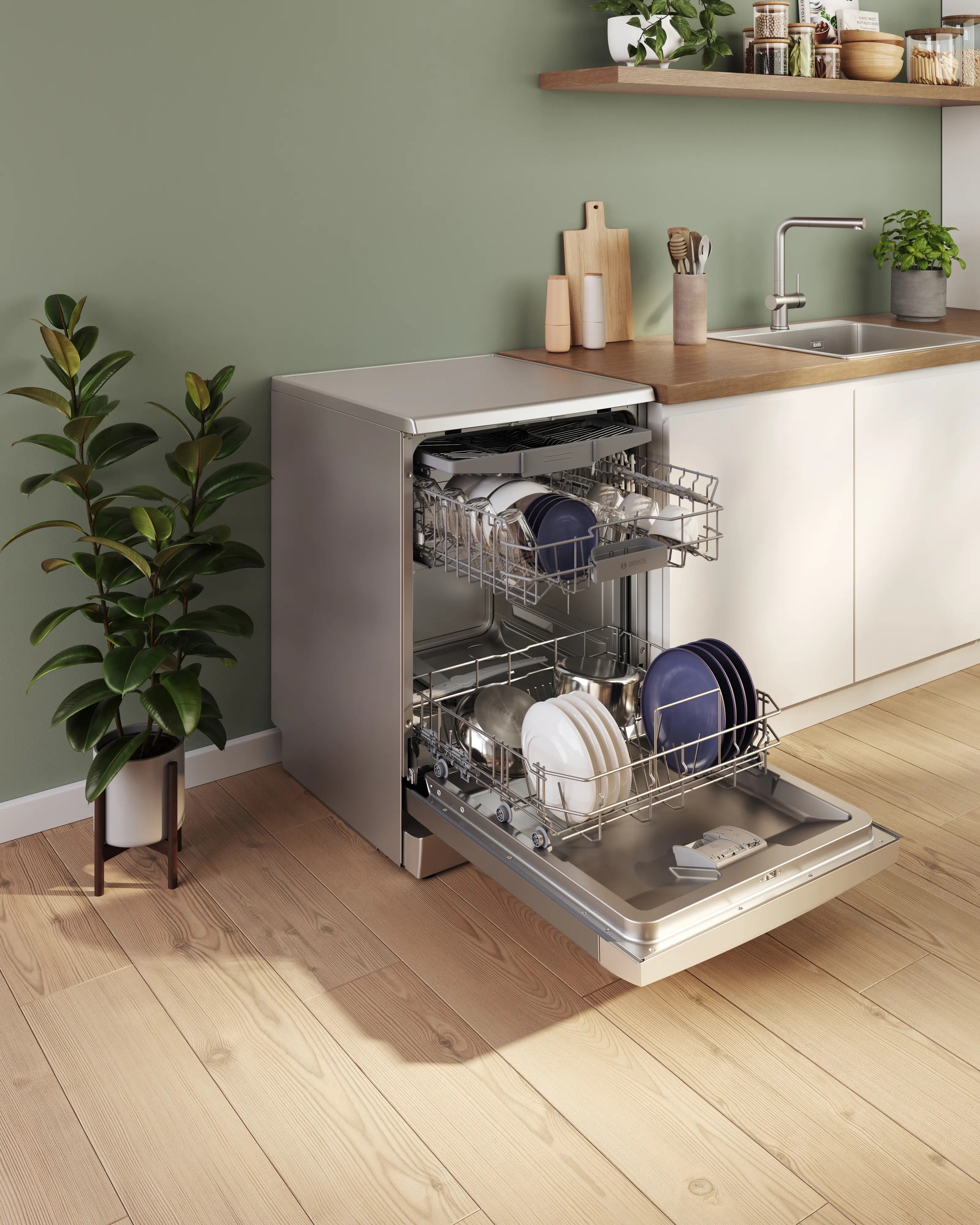 Bosch Series 4 Free-standing dishwasher 60 cm Brushed steel anti-fingerprint - SMS4EMI06G