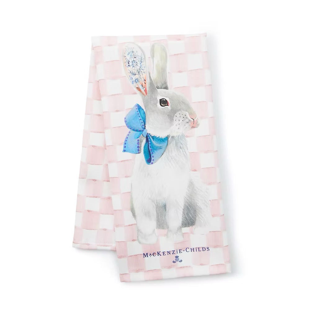 Mackenzie-Childs Tattoo Bunny Dish Towel