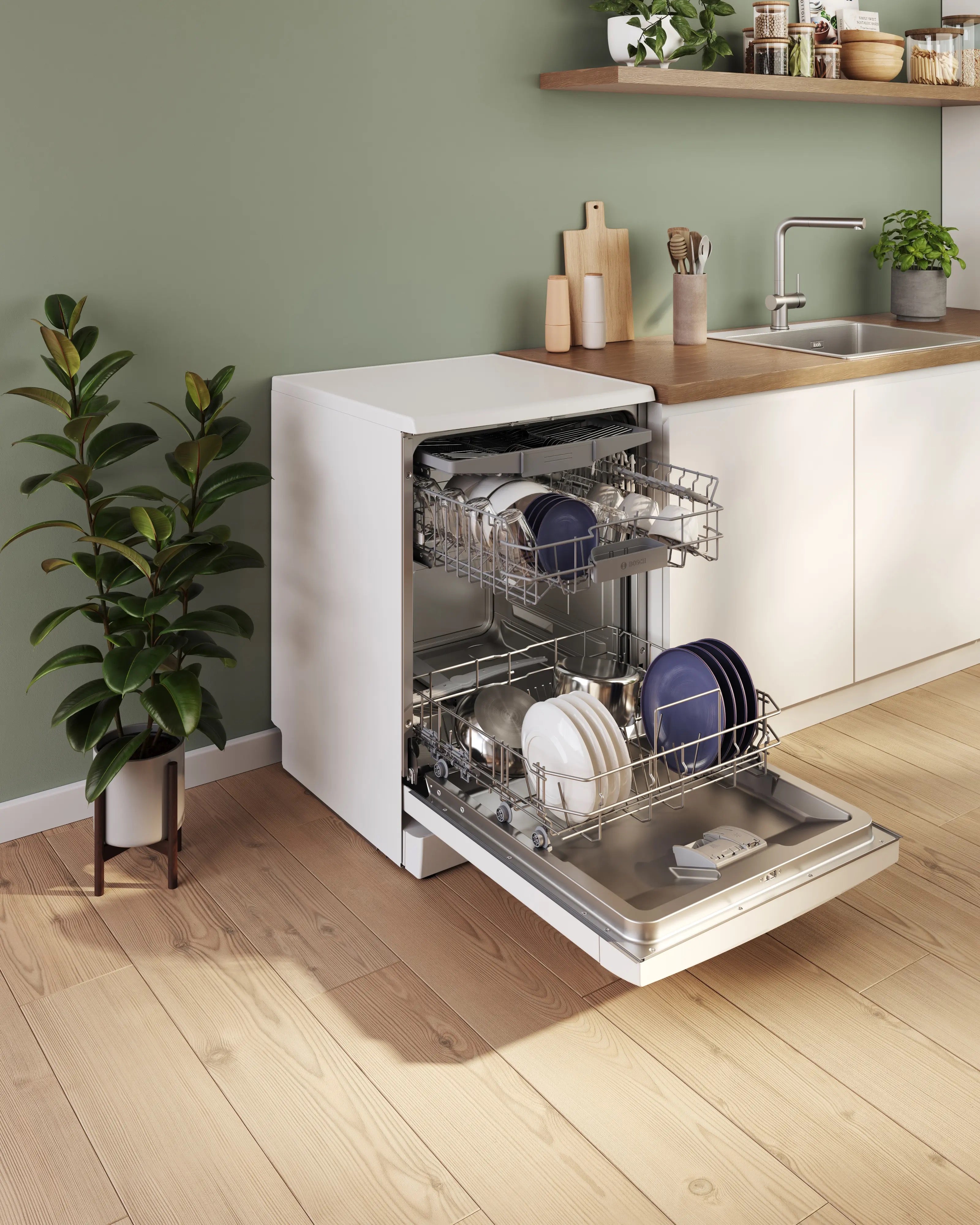 Bosch Series 4 Free-standing dishwasher 60 cm White - SMS4EMW06G