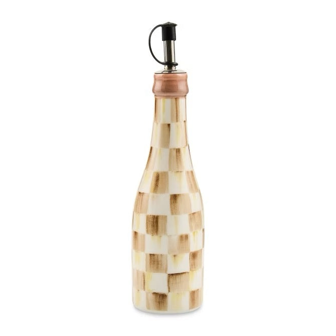 Mackenzie-Childs Mocha Check Farmhouse Oil Cruet