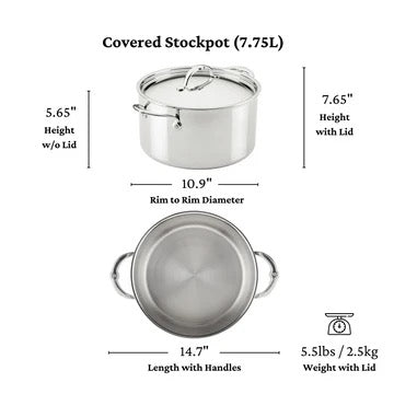 Hestan ProBond Luxe Induction Polished Stainless Steel Pan Set: 10 Piece