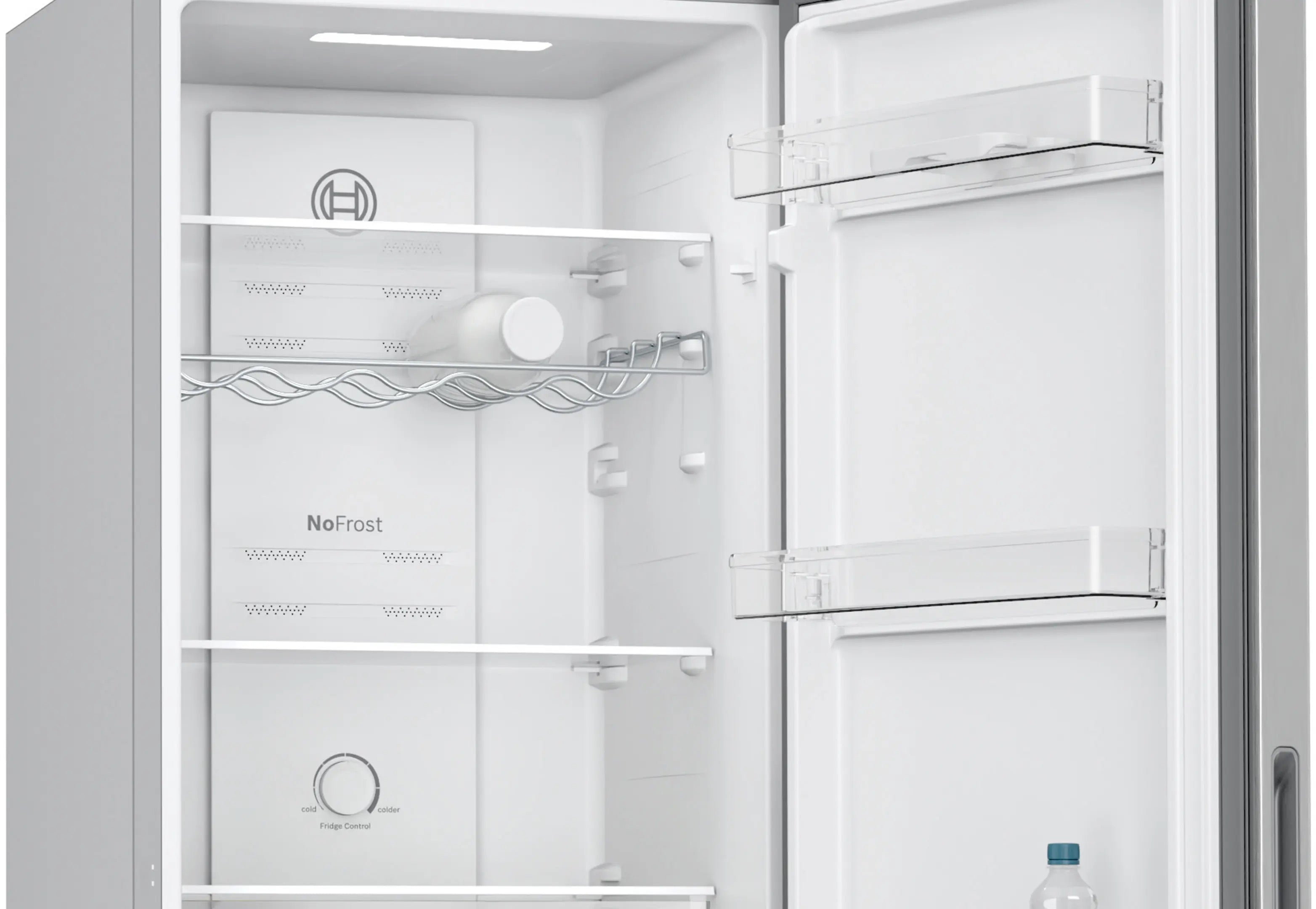 Bosch Series 2 Free-standing fridge-freezer with freezer at bottom 182.4 x 55 cm Stainless steel look - KGN27NLEAG