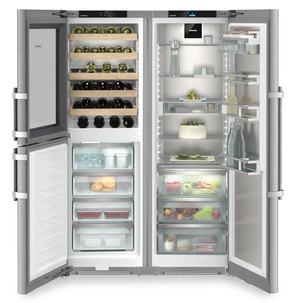Liebherr Peak XRCst5295 Smart Steel/Glass Door Freestanding Side-By-Side Fridge-Freezer