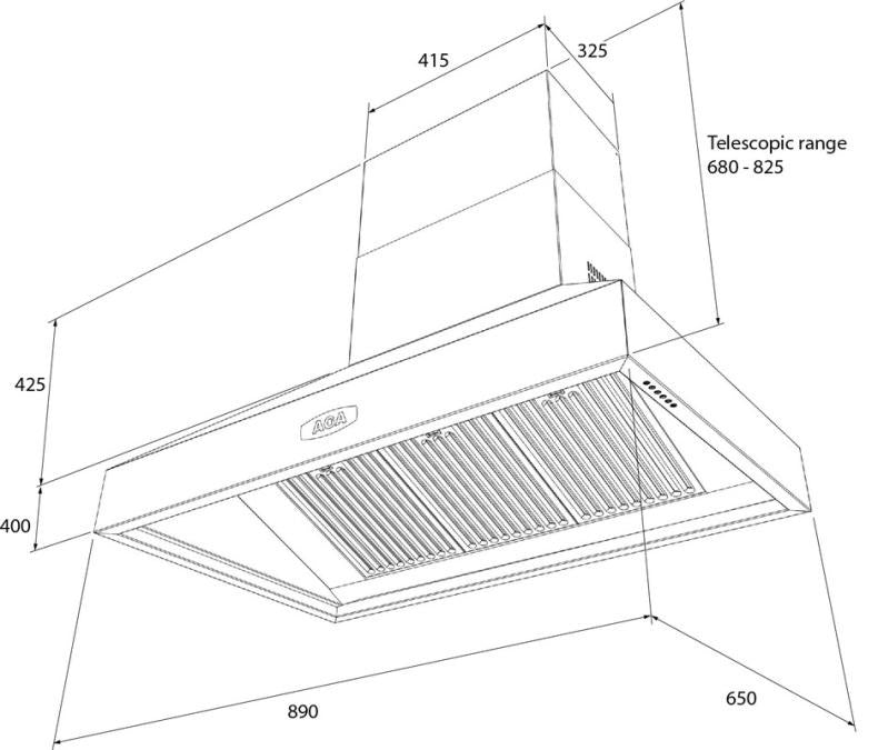 AGA 890 Pitch Cooker Hood