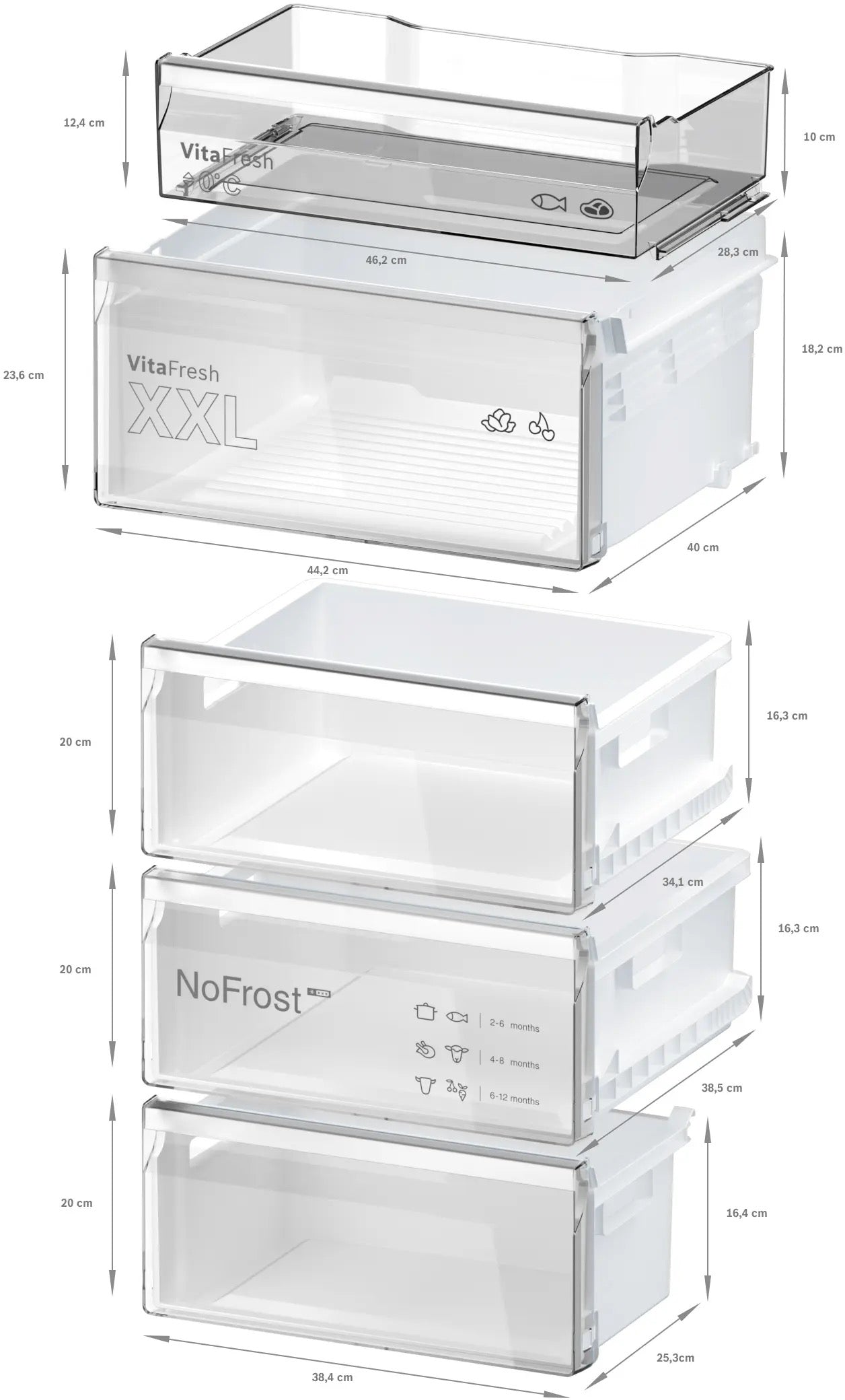 Bosch Series 4 Free-standing fridge-freezer  203 x 60 cm Stainless steel look - KGN392LAGG